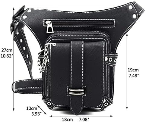 Leather Waist Pack Drop Leg Bag for Men Women Belt Bumbag Multi-Purpose Motorcycle Bike Outdoor Sports Tactical Cycling Riding Hiking Camping Pouch
