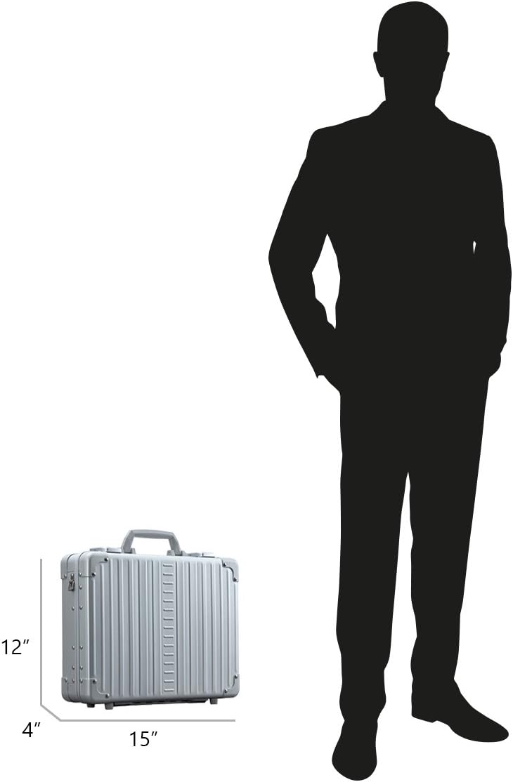 15" Aluminum Briefcase for Men & Women - Durable Hard Case Attache for Business, Work & Documents - RFID Blocking Organizer