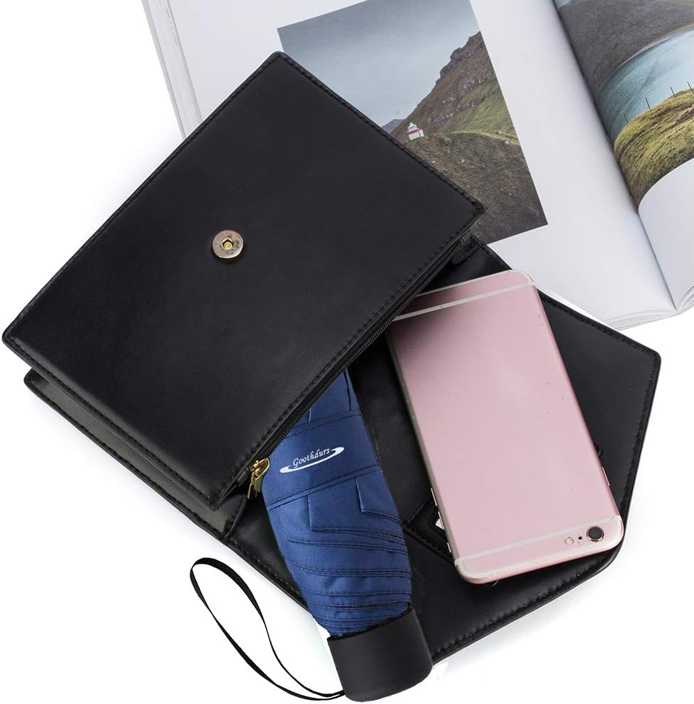 Goothdurs Mini Travel Compact Windproof Umbrella - Small Folding Lightweight Sun & Rain Umbrellas with 95% UV Protection for Women Men