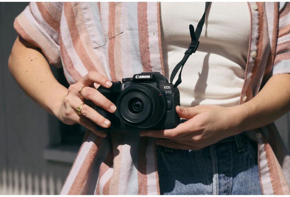 Canon EOS R10 Mirrorless Camera with RF-S 18-150mm Lens – 24.2MP APS-C Sensor, 4K 60p Video, Dual Pixel AF II, Compact Travel-Friendly Design (5331C016) + 64GB Card + LP-E17 Battery + Shoulder Bag