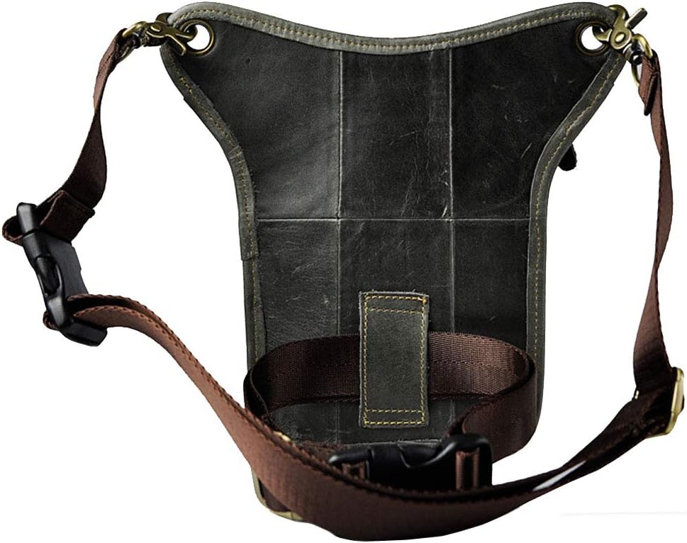 Leather Waist Pack Drop Leg Bag for Men Women Belt Bumbag Multi-Purpose Motorcycle Bike Outdoor Sports Tactical Cycling Riding Hiking Camping Pouch