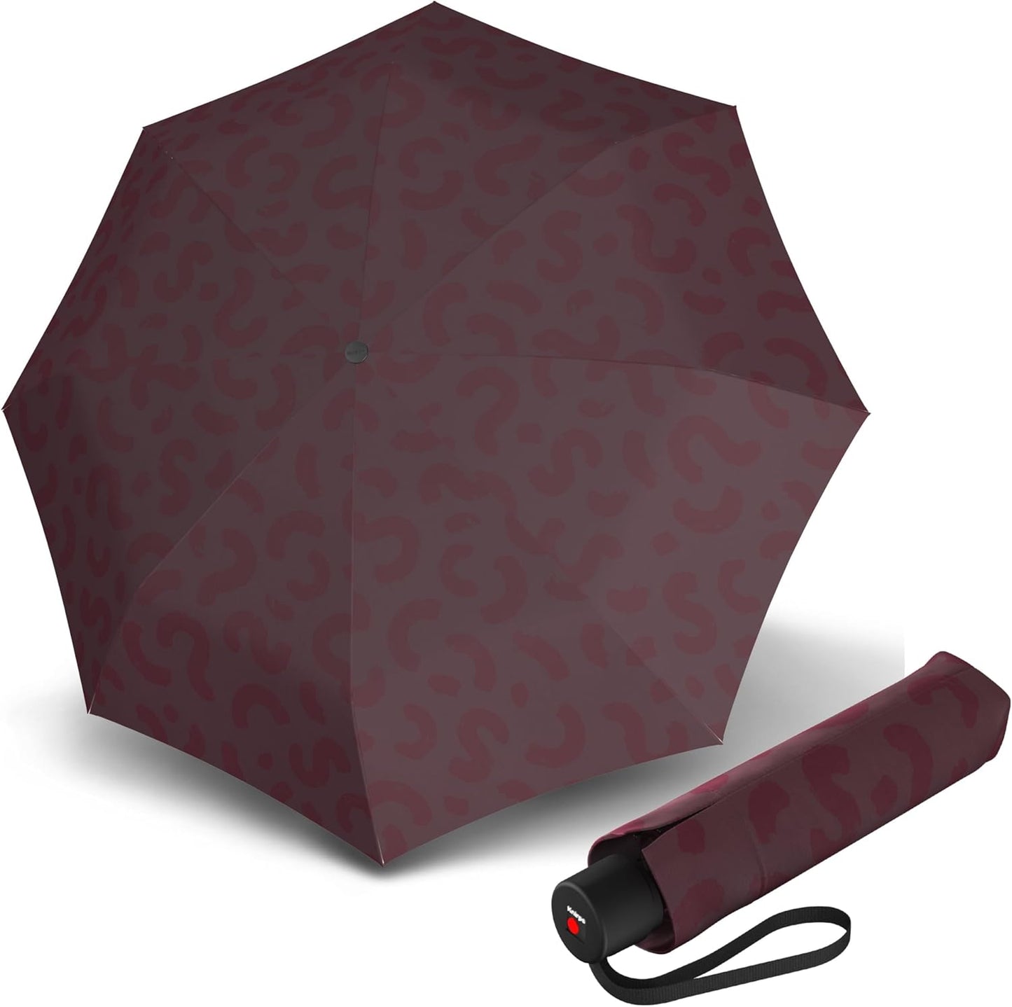 Knirps A.050 Cone Bordeaux Manual Open Close Travel Rain Umbrella for Adults – Ultra Lightweight, Compact Windproof 38.5" Water Resistant Canopy, Steel Aluminum Frame, Travel Case Included