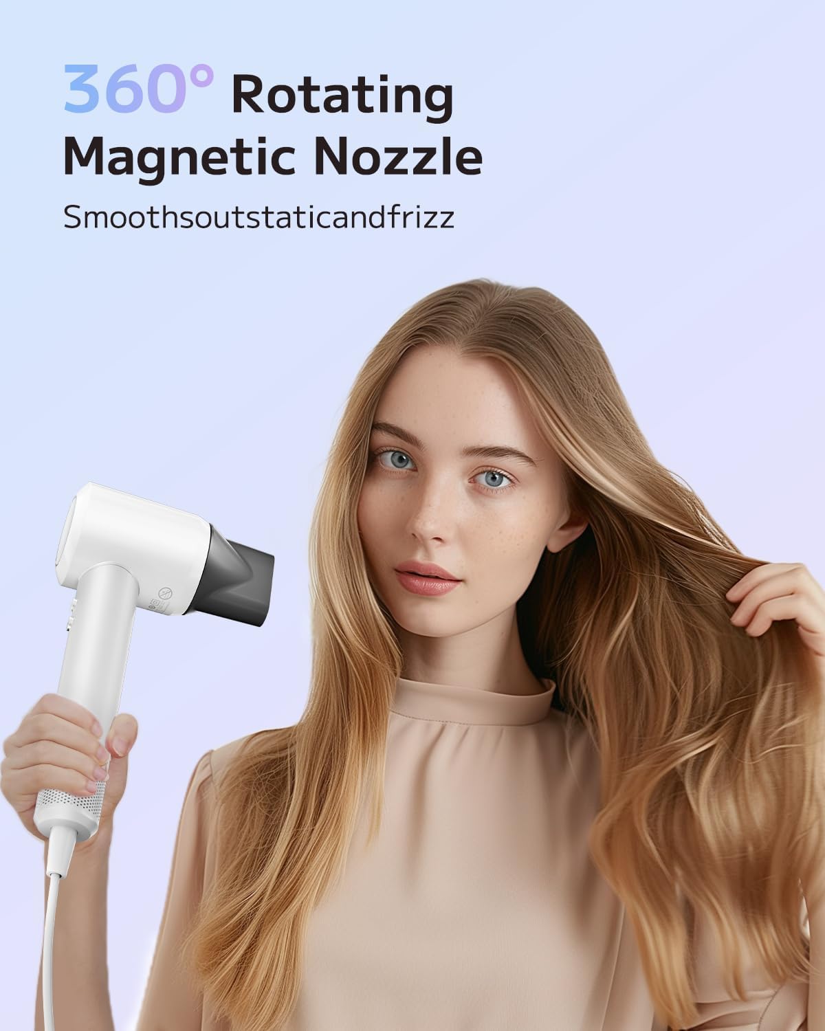 Hair Dryer, Ionic High-Speed Blow Dryer for Fast Drying with Brushless Motor, Portable Professional Hair Dryers with Magnetic Concentrator, Quiet Compact Hairdryer for Women & Men, Travel/Home/Salon