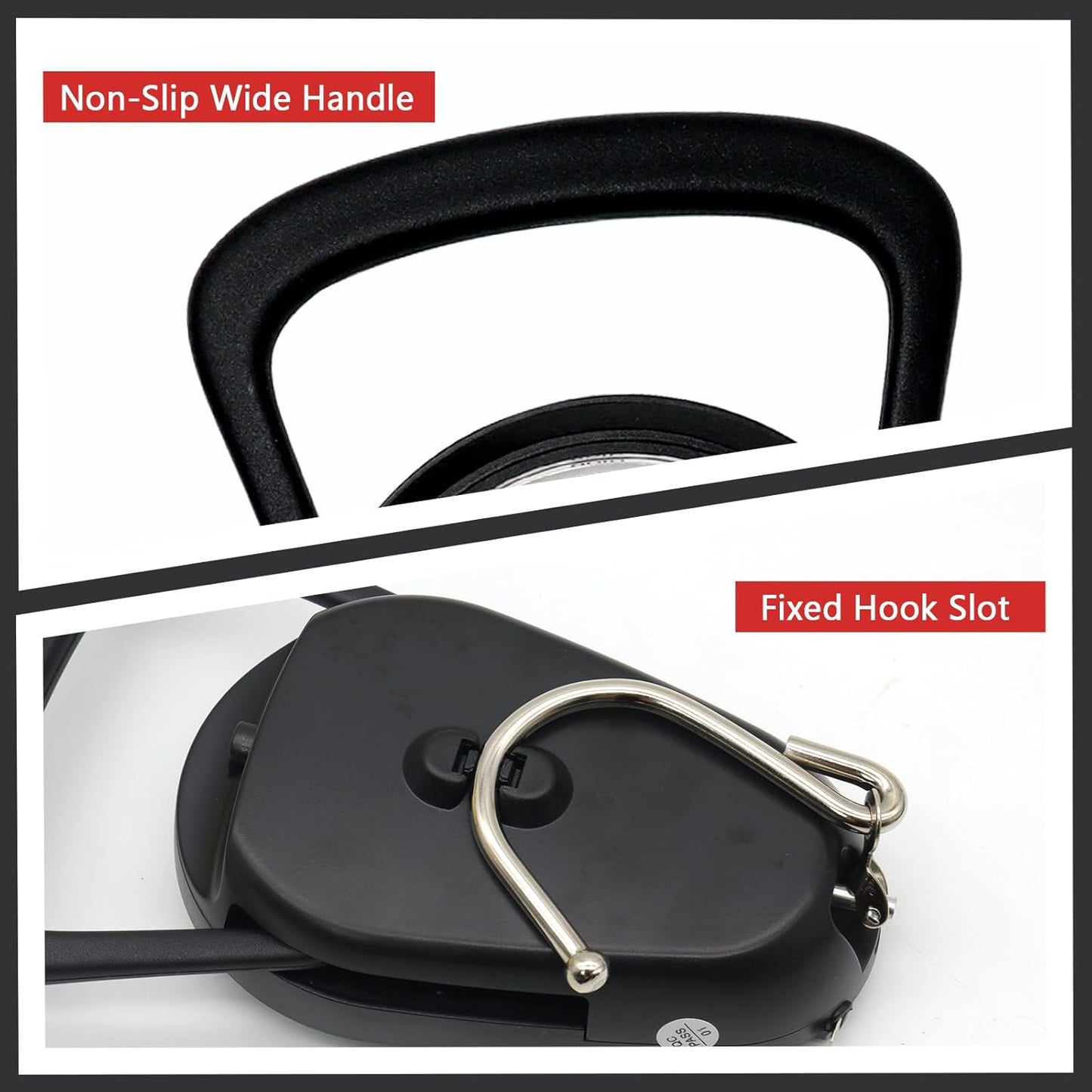 2PC Portable Luggage Weight Scale with Hook Fishing Hanging Scale Mechanical Kitchen, Multi-Purpose Travel Suitcase Scale with Tape Measure (80 Lbs)