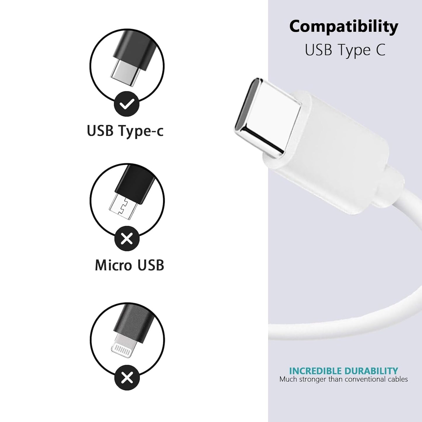 2 Pack Car Carplay Cable for iPhone 16e 17 Air 16 15 USB A to USB C Cable for iPhone 16 15 Pro Max 15 Plus USB C Cable,Samsung,LG, iPad Pro 12.9 iPad Air 5th Mini 6th Gen Charger Charging Cord