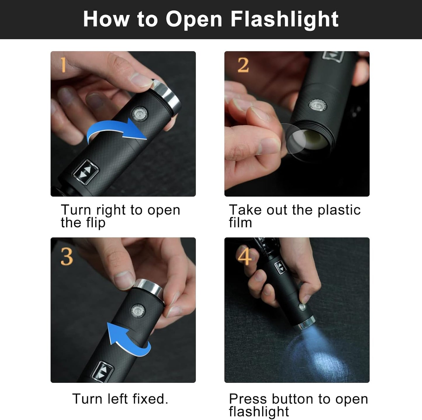 Lejorain Automatic Folding Umbrella Inverted - Upside Down Yellow Windproof Umbrella LED Flashlight Handle With Reflective Strip