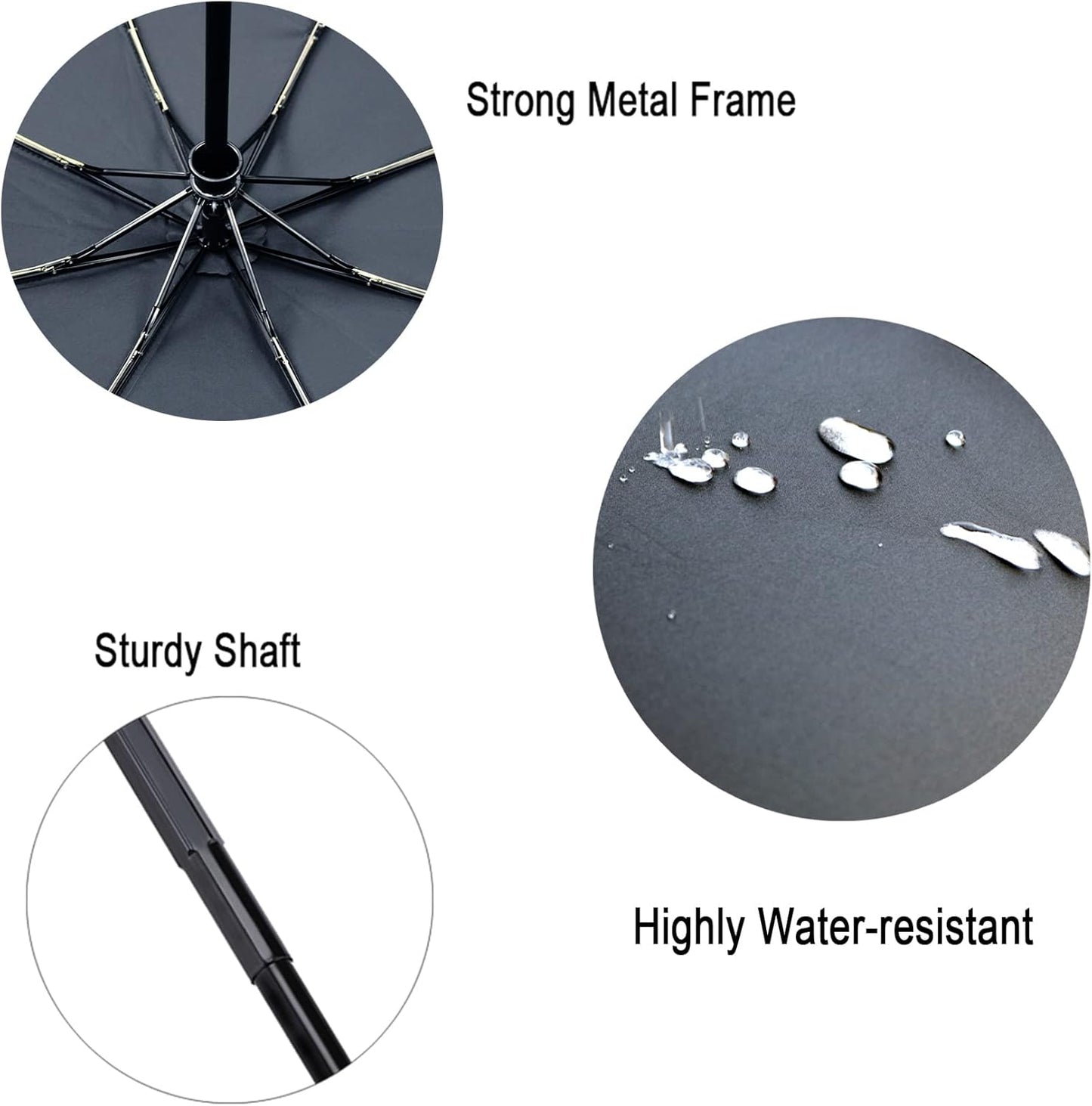 Travel Essentials Umbrella Windproof Compact Collapsible Light, Automatic, Strong and Portable, Wind Resistant Folding Small Umbrella for Rain