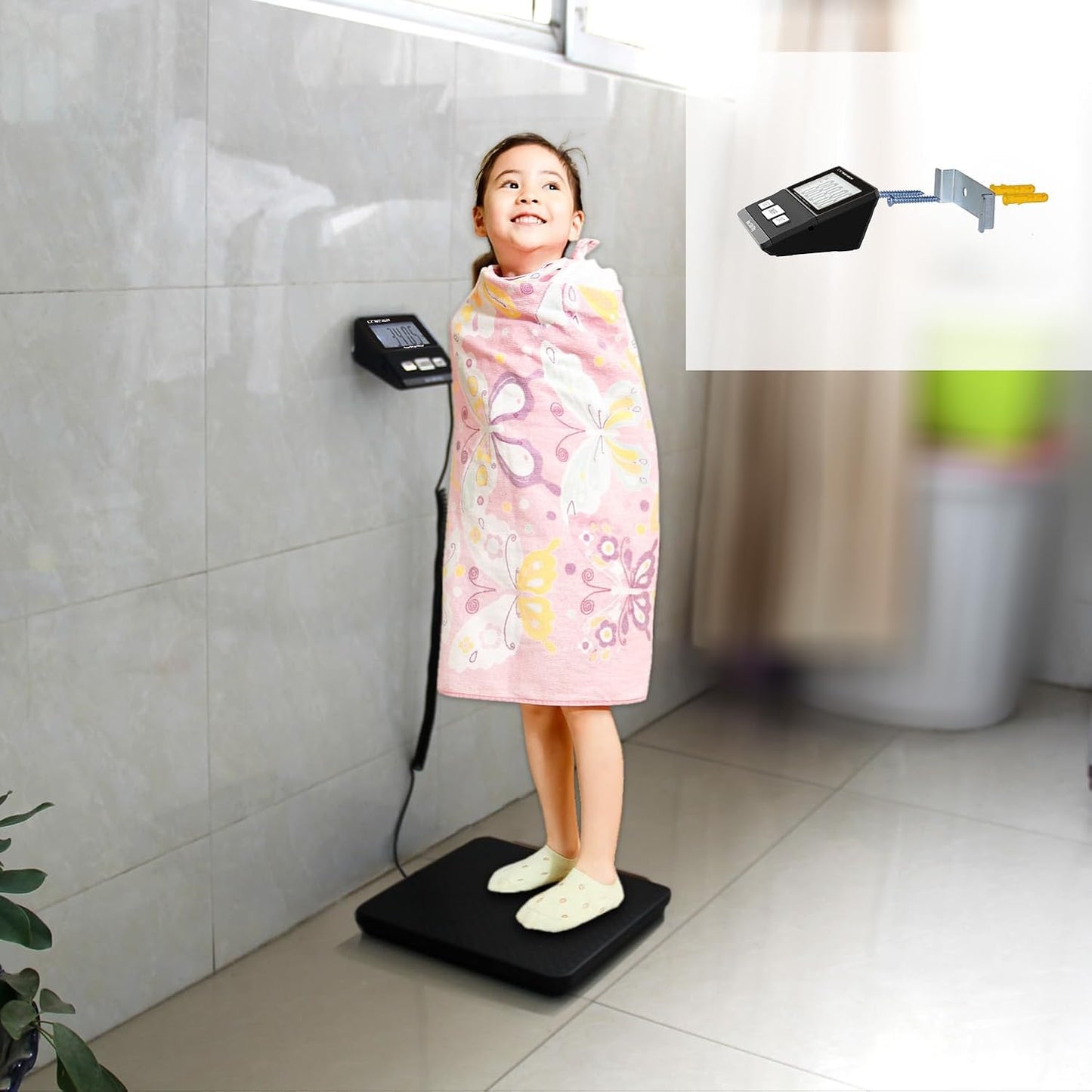 Digital Shipping Scale with Weight Indicator, 440lb/1.76oz, for Small Business, parcels, Home, Luggage, etc., Digital Postal Scale with AC Adapter and LCD Digital Display.