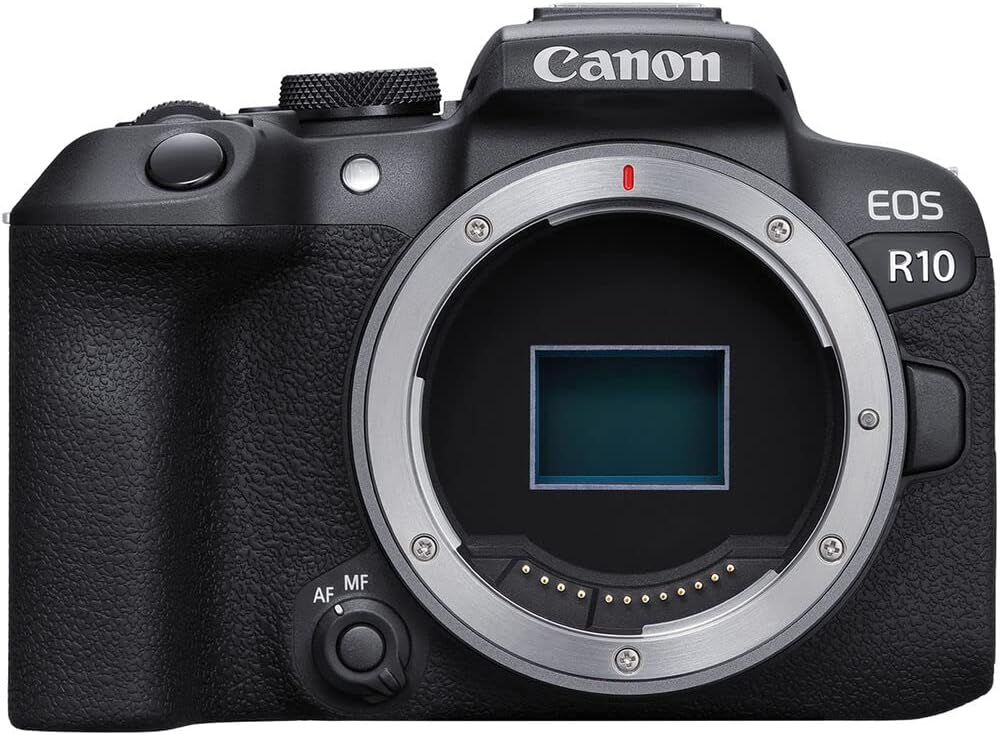 Canon EOS R10 Mirrorless Camera – Compact APS-C RF-Mount Camera with 24.2MP Sensor, 4K Video & Dual Pixel CMOS AF II (5331C002) + Canon Adapter EF-EOS R + 64GB Memory Card + Shoulder Bag