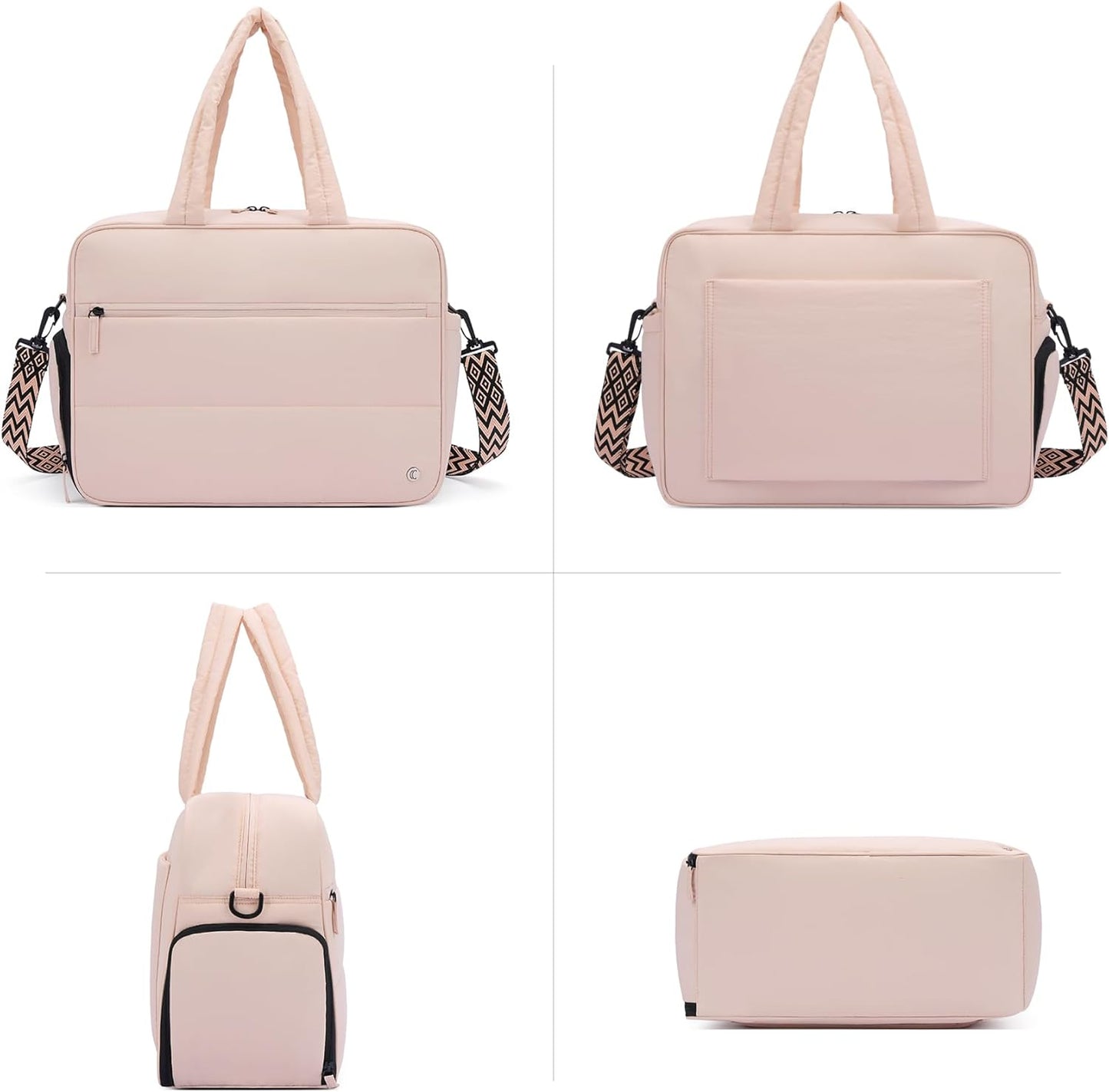 CLUCI Weekender Travel Bag for Women Puffer Tote Bag Carry On Duffle Overnight Bags with Shoe Compartment