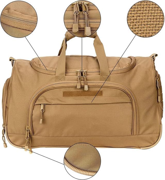 Gym Bag for Women & Men Tactical Duffle Military Weekender Travel Work Out Bags Lightweight Waterproof Sports Tote Shoe Pocket