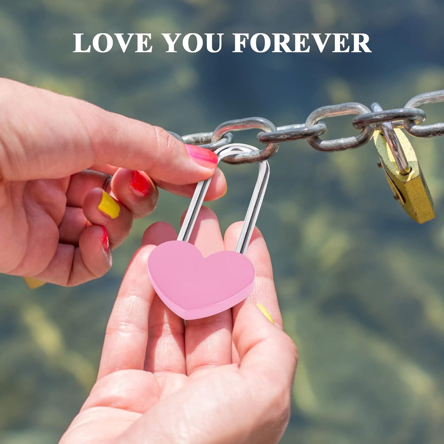 10PCS 3.5" Love Lock Heart Padlock,Pink Single Heart Wish Lock for Lovers Wedding,Valentines,Anniversary,Travel(NO Key)