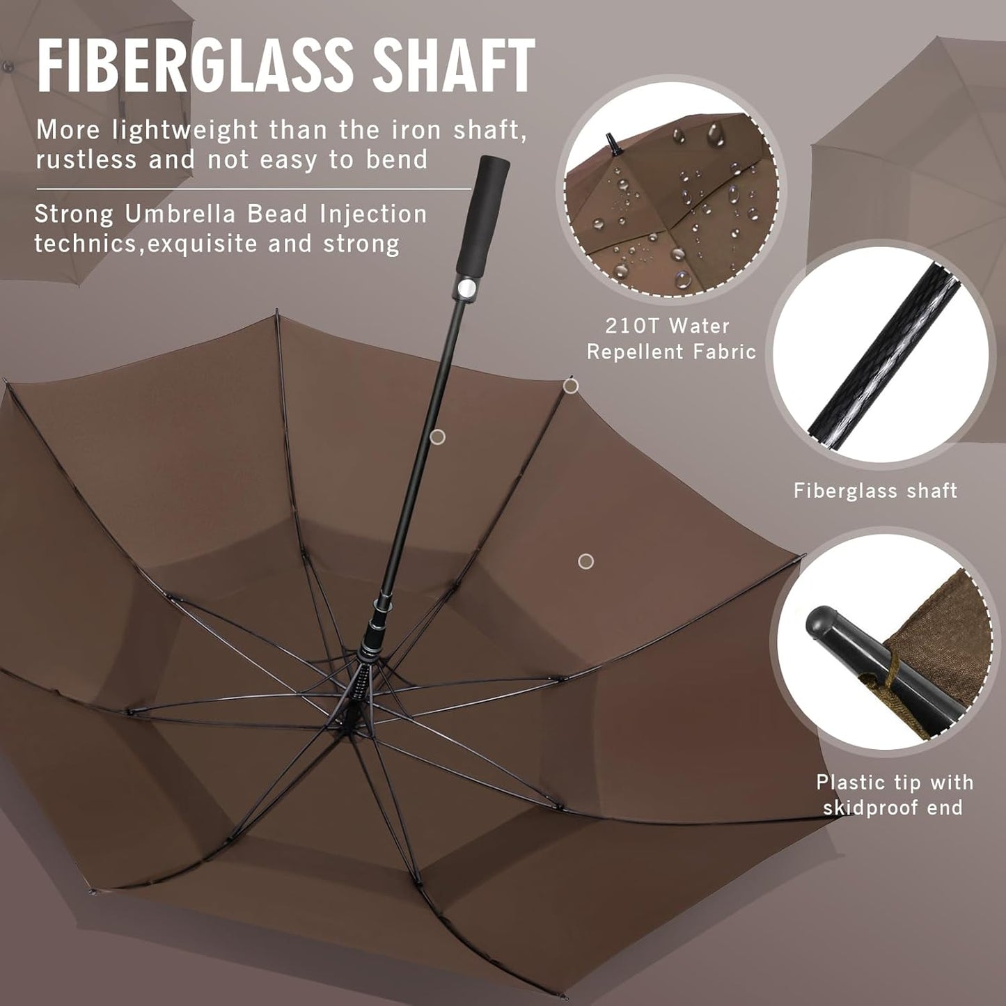 ZOMAKE Golf Umbrella Windproof, Extra Large Oversized Heavy Duty Double Canopy for Rain, Sports Games & Push Cart(51/54/62/68/72Inch)