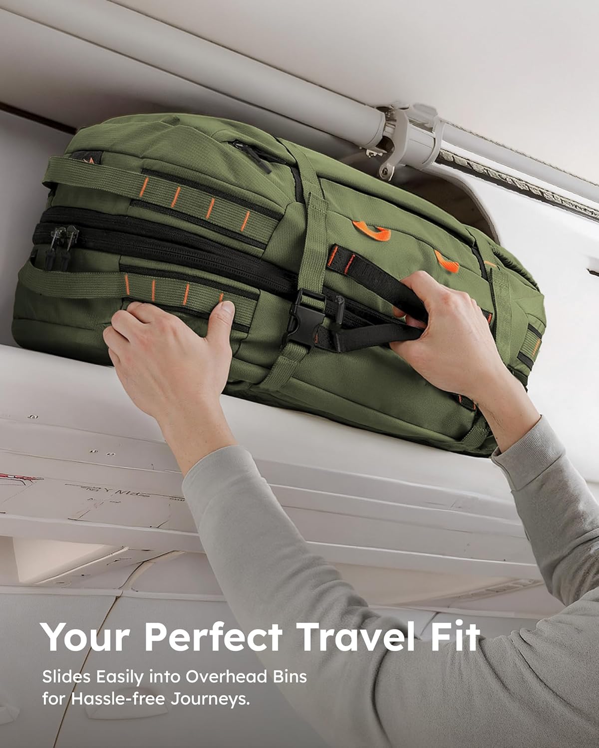 Tolaccea Travel Laptop Backpack for Men Women, 40L-50L Expandable Carry On Backpack with Wet Dry Compartment, TSA Approved Daypack Fits 16 Inch Laptop, Convertible Rucksack Duffel Bag for Work Travel