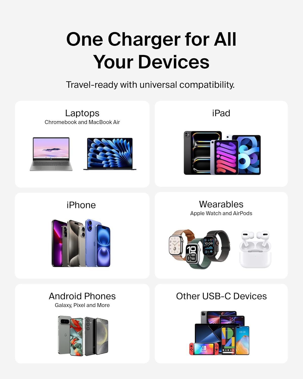 Belkin USB C Charger Block 45W (2 Pack) - USB C Cable Included - PD3.1 PPS Fast Charging - Samsung Galaxy S25, S24, Apple iPhone 17, Air, Pro, Pro Max, Google Pixel 10, Nintendo Switch, etc - Black