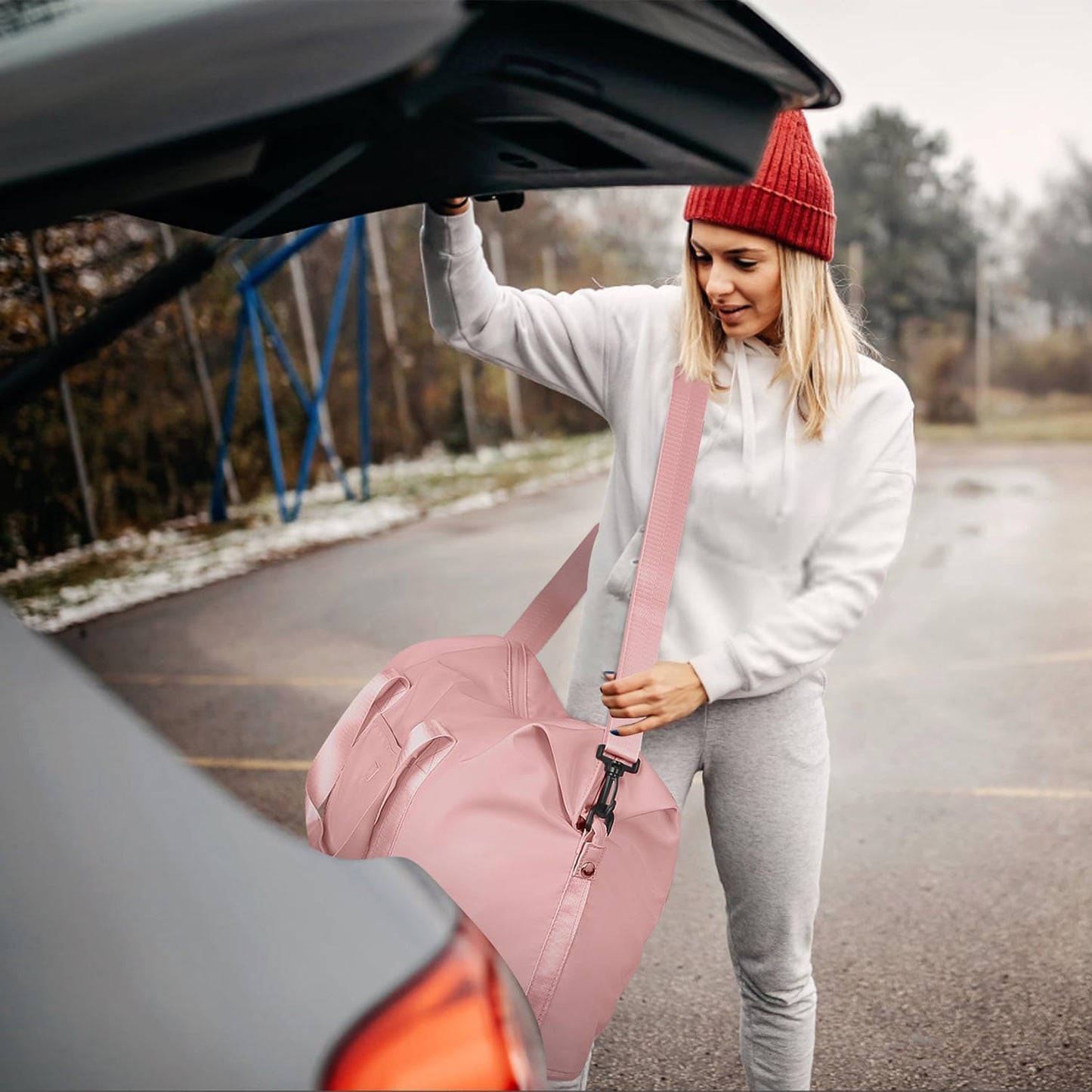 Expandable Travel Duffle Bags Weekender Overnight Bags for Women Men Hospital Bag for Women Labor Delivery with Toiletry Bag Waterproof