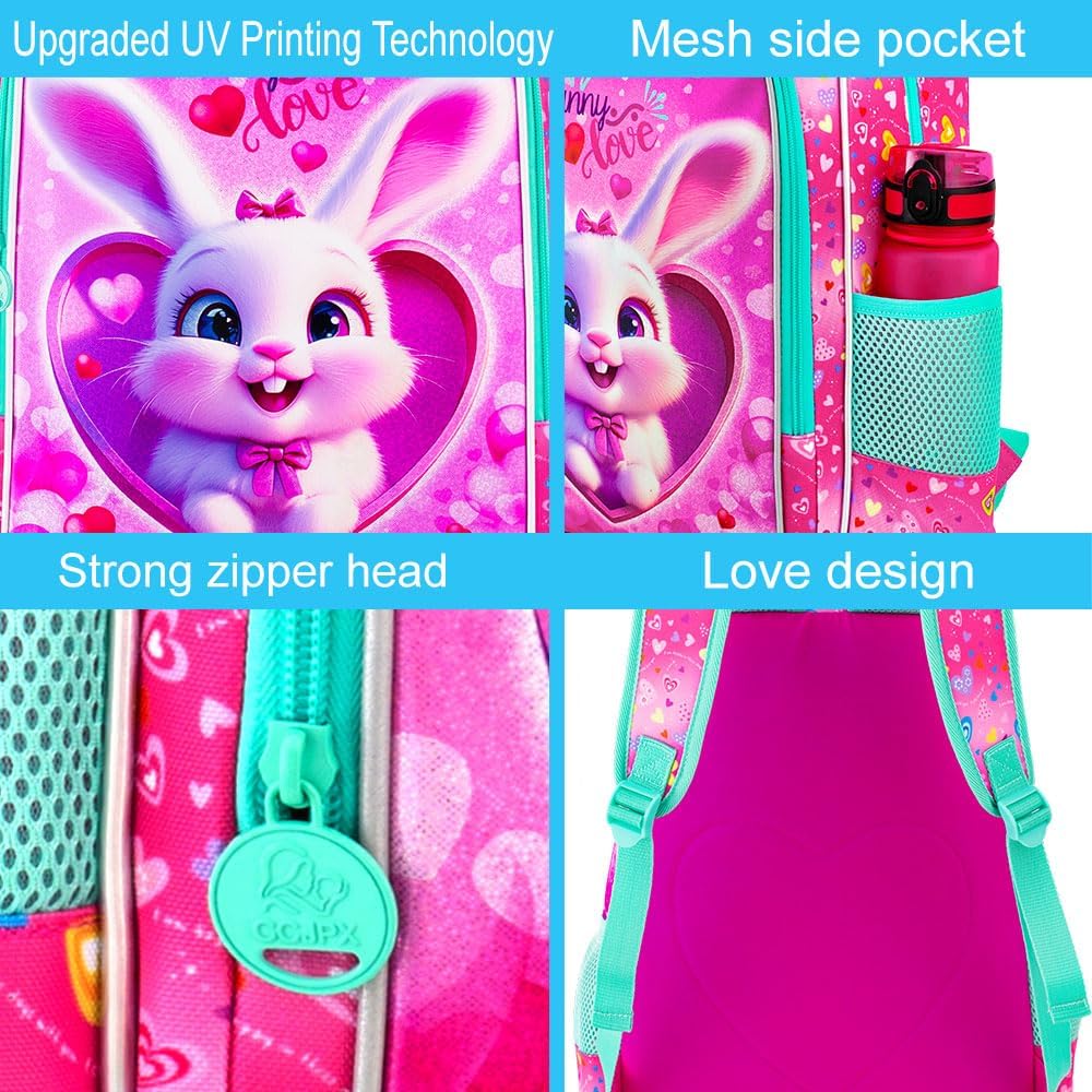 16" Backpack for Girls Boys 4-8, 3Pcs Kids Bookbag Set with Lunch Box, School Bag for Preschool Kindergarten