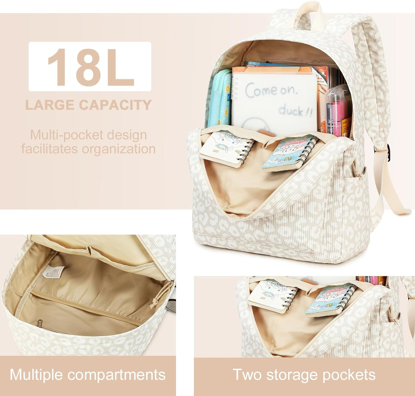 LEDAOU School Backpack Teen Girls Lightweight Bookbag Elementary Middle School Backpacks College Laptop Bag Travel Daypack