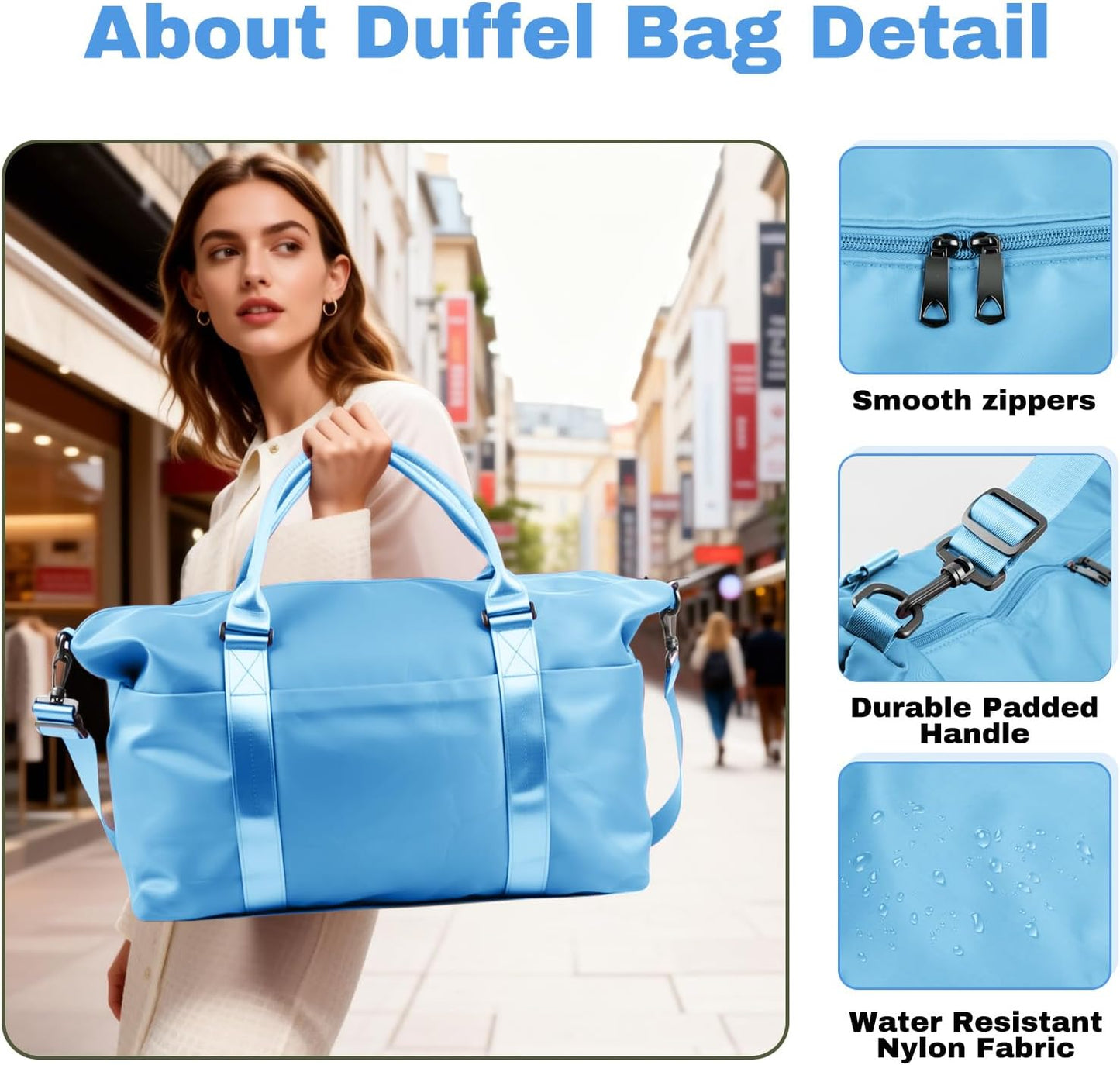 Weekender Duffel Bags for Women, Travel Totes Bag for Airplane Essentials, Overnight Bags for Women with Trolley Sleeve, Large Carry On Hospital Bag for Labor and Delivery, Sport, Gym