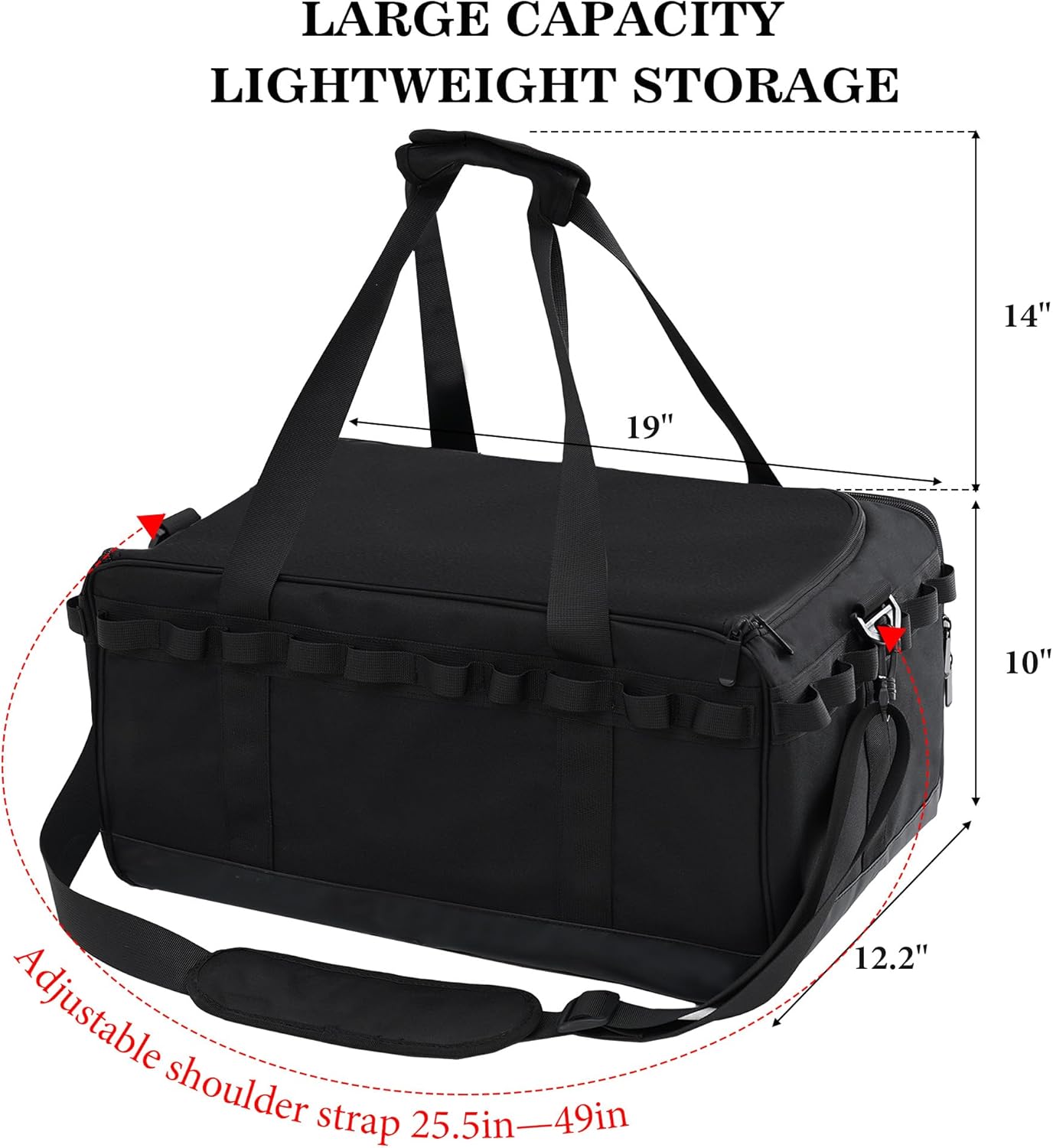 35L Multi-functional Duffle Bag, Waterproof Shoe & Picnic Camping Organizer, 3 Adjustable Dividers for Travel, Sports, GYM