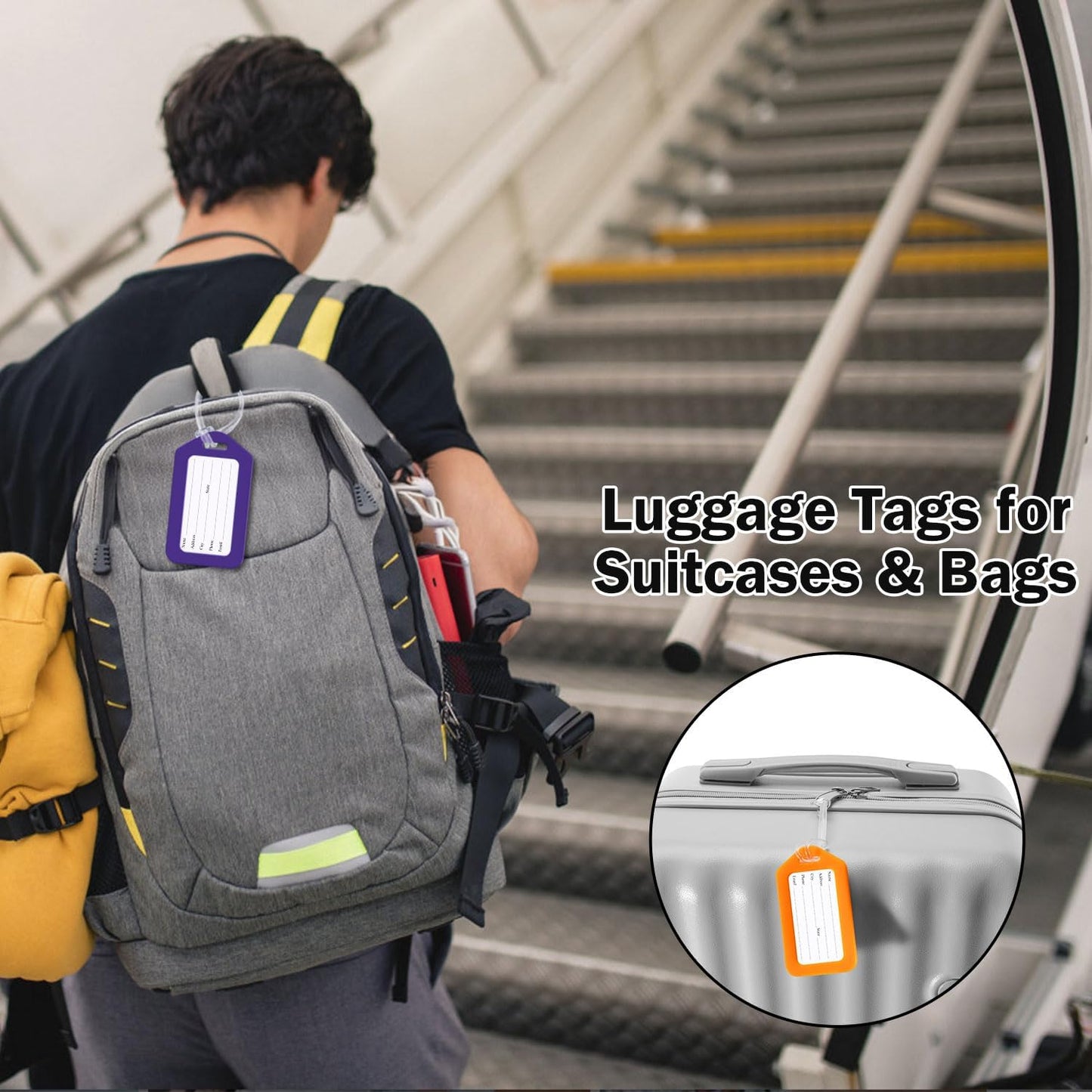 18 Pack Luggage Tag Bright Luggage Tags for Suitcases Bag Tags Name Tags for Kids Travel Accessories Must Haves by Sodsay (Green)