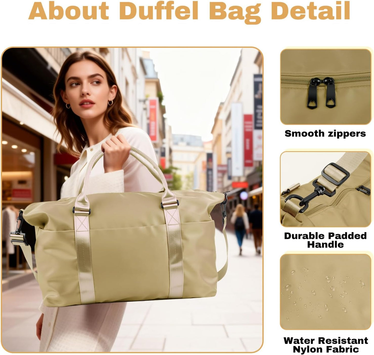 Weekender Duffel Bags for Women, Travel Totes Bag for Airplane Essentials, Overnight Bags for Women with Trolley Sleeve, Large Carry On Hospital Bag for Labor and Delivery, Sport, Gym