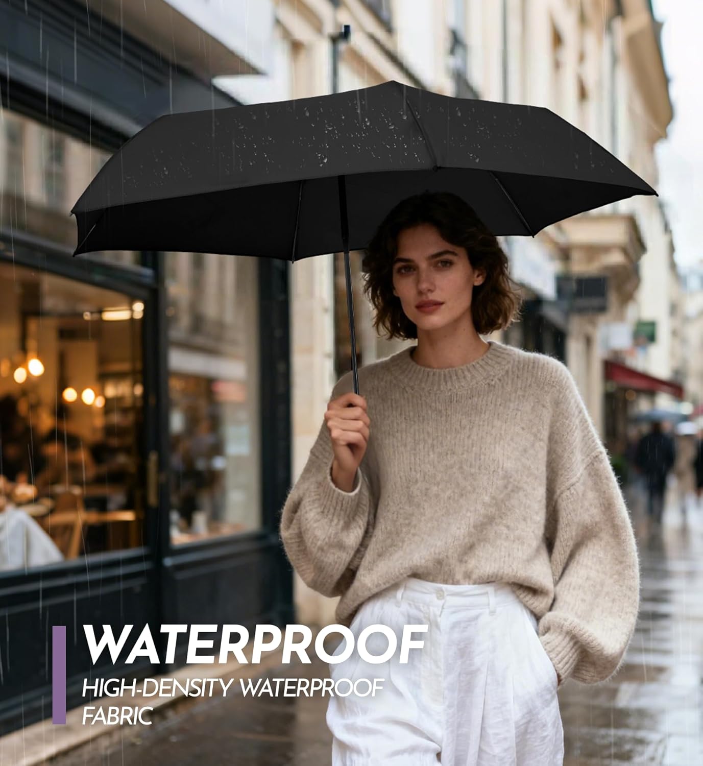 Travel Mini Umbrella Compact Small & Lightweight, UV Rain Protection, Pocket-Sized Folding Umbrellas with Quickdraw & Case for Men Women & Kids Backpack