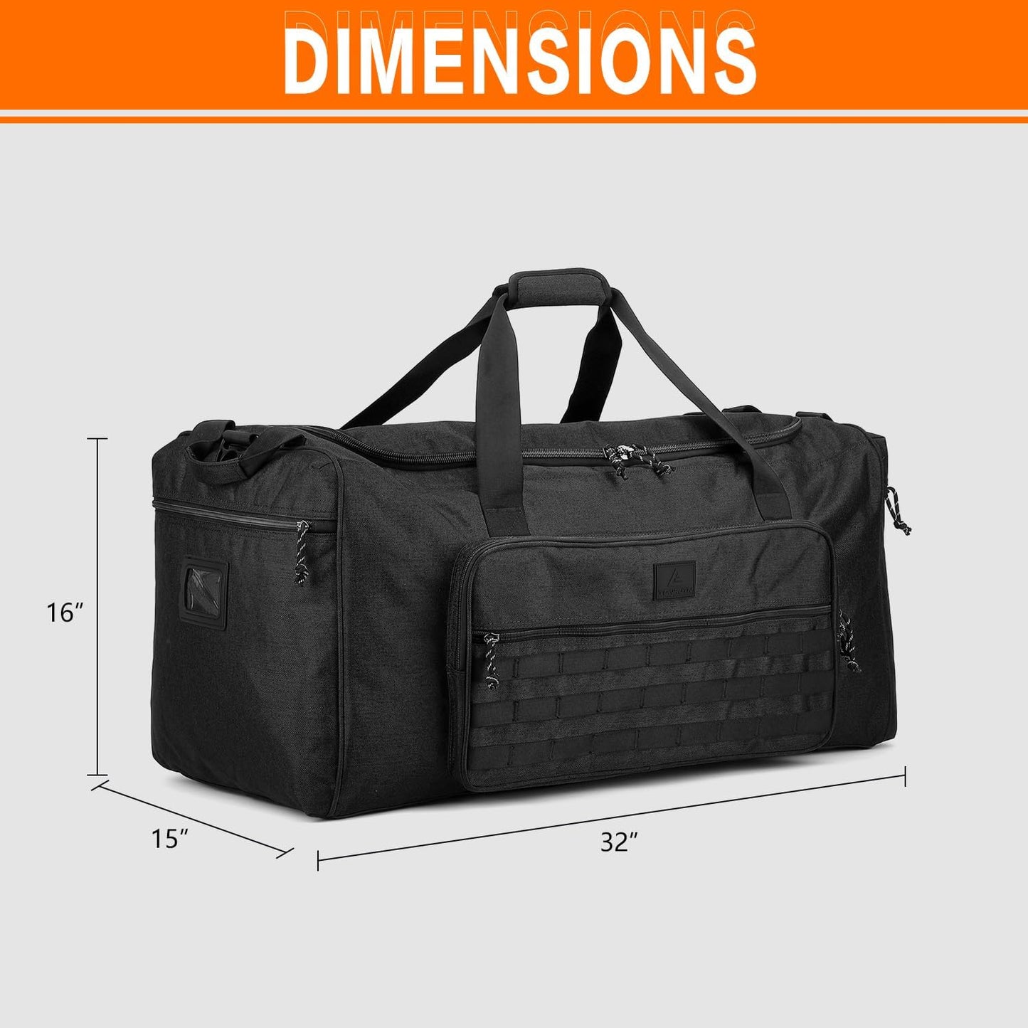 125L Extra Large Gym Duffle Bag for Men Women with Shoes Compartment Heavy Duty Tactical Sports Duffel Bag Big Football Baseball Basketball Soccer Hockey Team Equipment Bag, Black