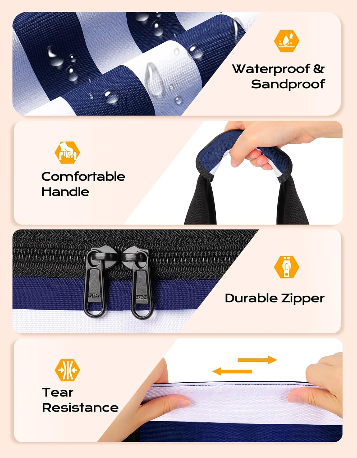 Beach Bag with Cooler, 54L Large Waterproof Sandproof Travel Tote Bag, Duffel Weekender Bag for Packing/Travel/Gym