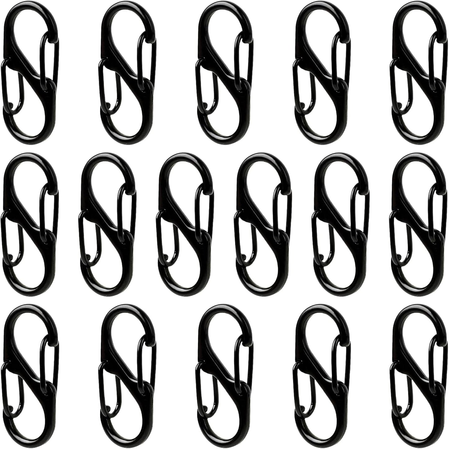 18 Anti-Theft Zipper Locks - Small S-Shaped Buckle, Suitable for Luggage and Backpack, Double-Opening Zipper Carabiner, Suitable for Travel and Camping.
