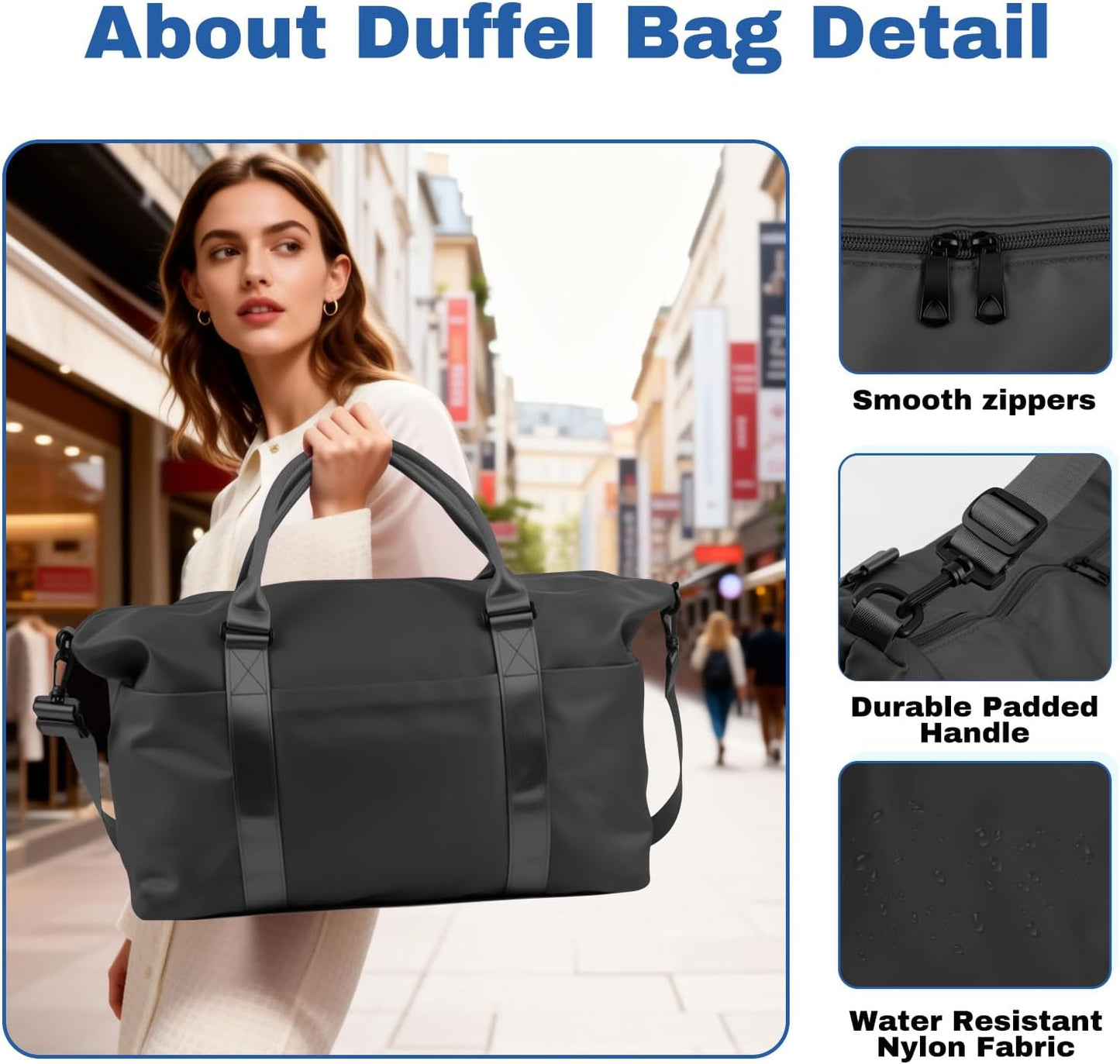 Weekender Duffel Bags for Women, Travel Totes Bag for Airplane Essentials, Overnight Bags for Women with Trolley Sleeve, Large Carry On Hospital Bag for Labor and Delivery, Sport, Gym