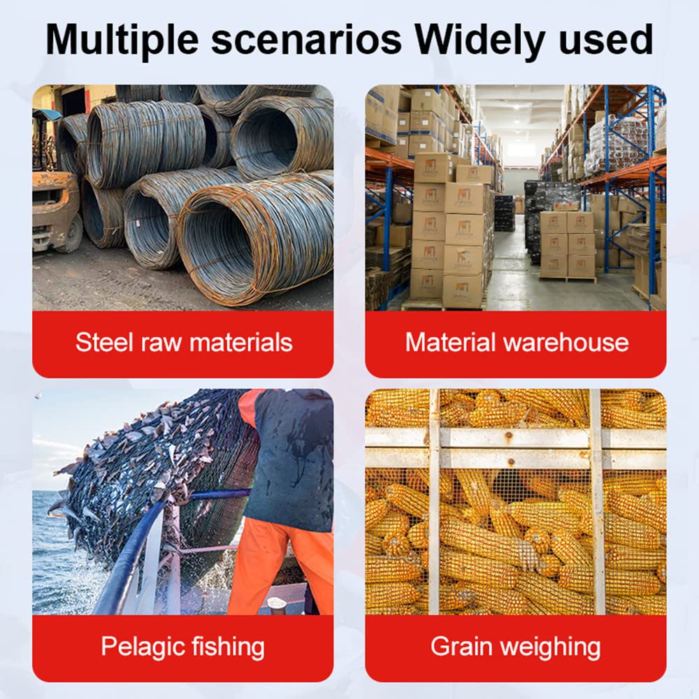 1100LBS Hanging Weight Scale Industrial Heavy Duty with Accurate Sensor Digital, Professional for Farm, Hunting, Bow Draw Weight, Big Fish & Hoyer Lift Orange