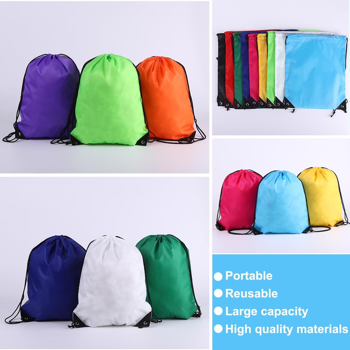 120PCS Drawstring Backpack,Drawstring Bags,Sport Bag Bulk Gym Cinch Bag Sack for Women Men Outdoor Sports,12 Colors (120PCS)