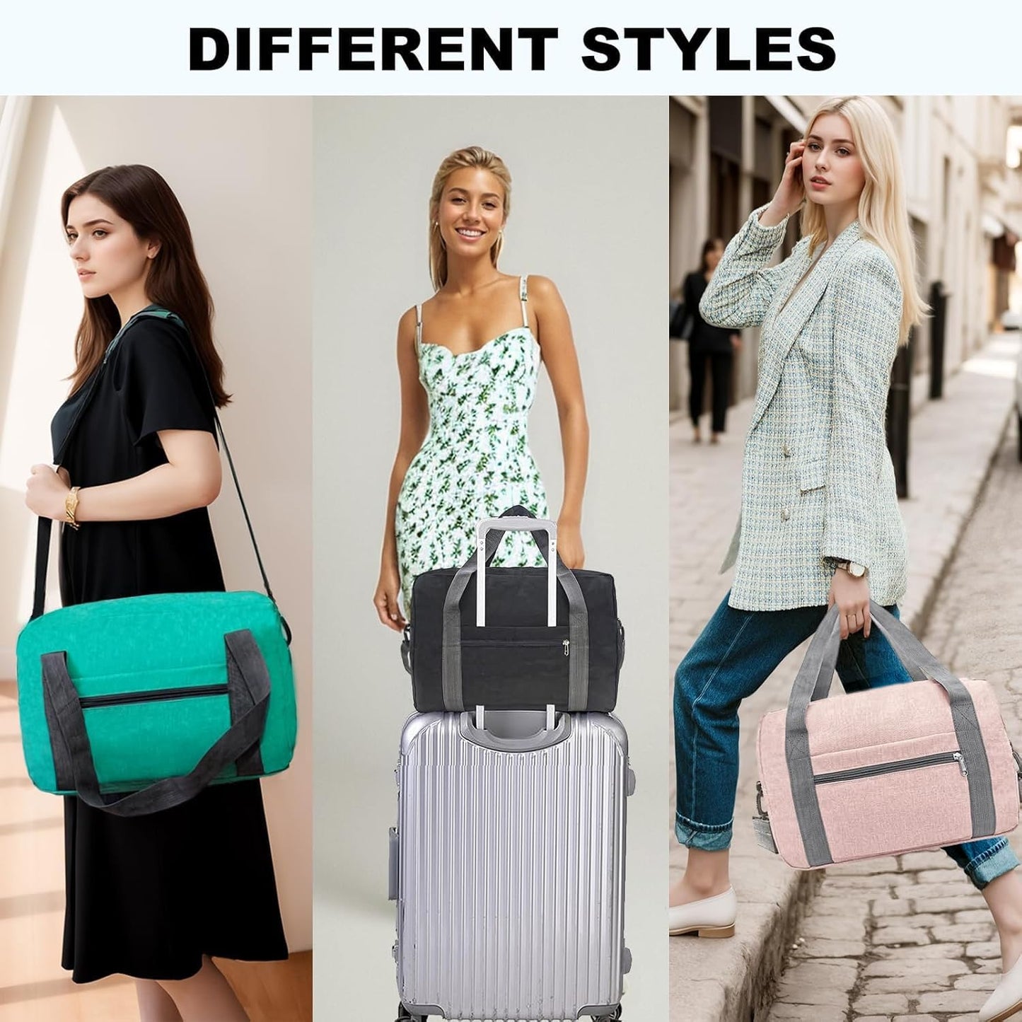 15 Inch Small Carry On Bags for Airplanes Spirit Airlines Personal Item Bag Underseat Foldable Travel Duffle Gym Bags for Women Men(20L,Pink)