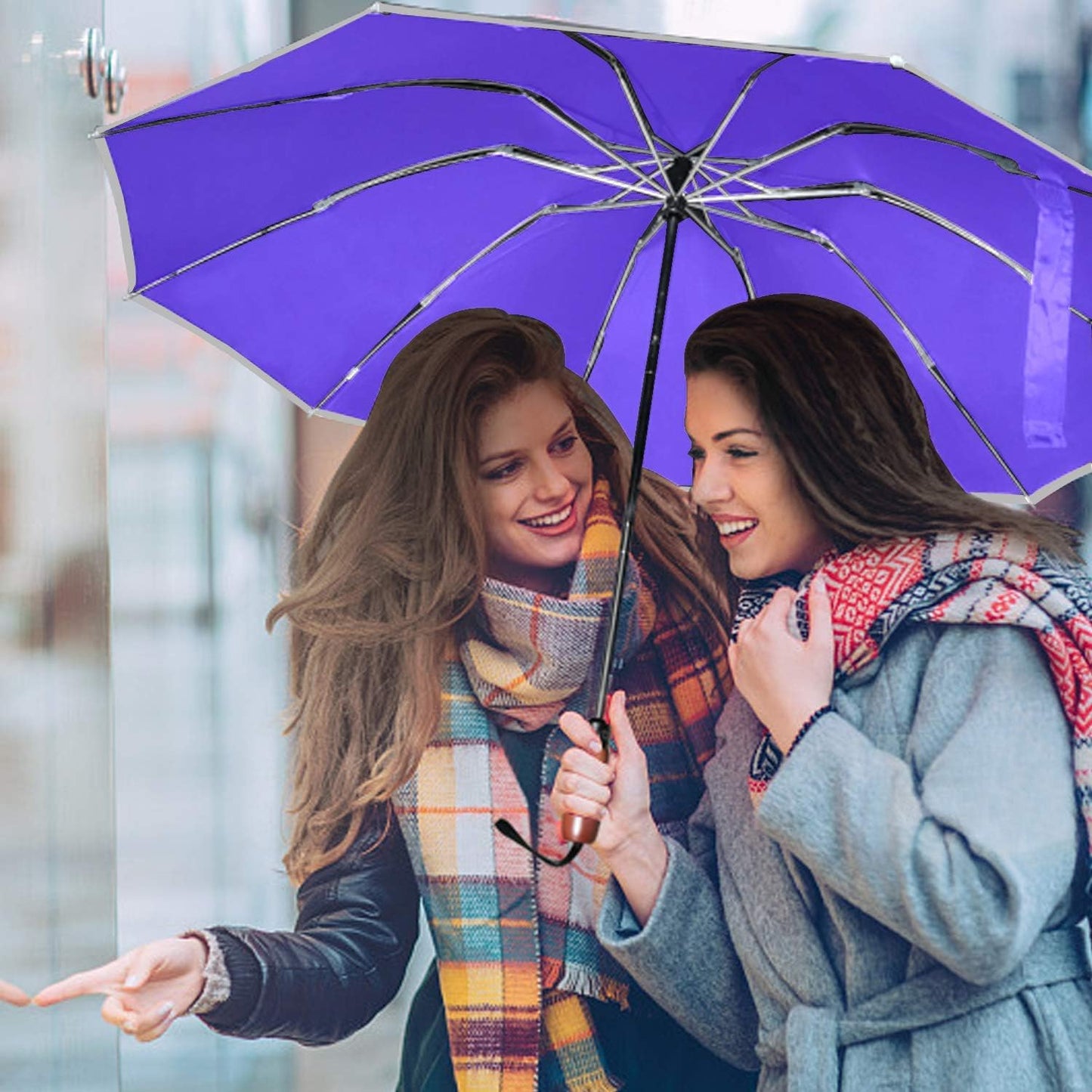 Lejorain Golf Large Inverted Umbrella - Black Big Windproof Heavy Duty Upside Down 46/50/54 Inch Compact Reverse Car Automatic Folding Reflective Umbrella