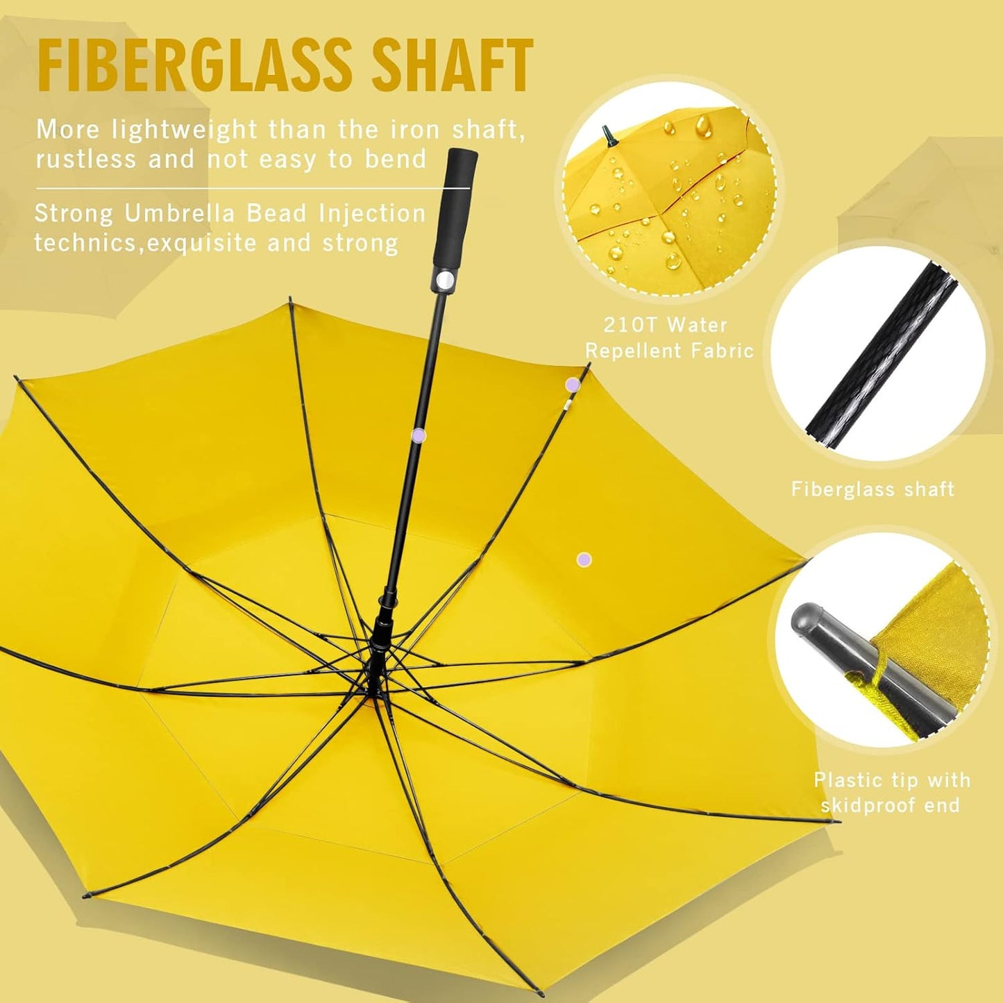 ZOMAKE Golf Umbrella Windproof, Extra Large Oversized Heavy Duty Double Canopy for Rain, Sports Games & Push Cart(51/54/62/68/72Inch)