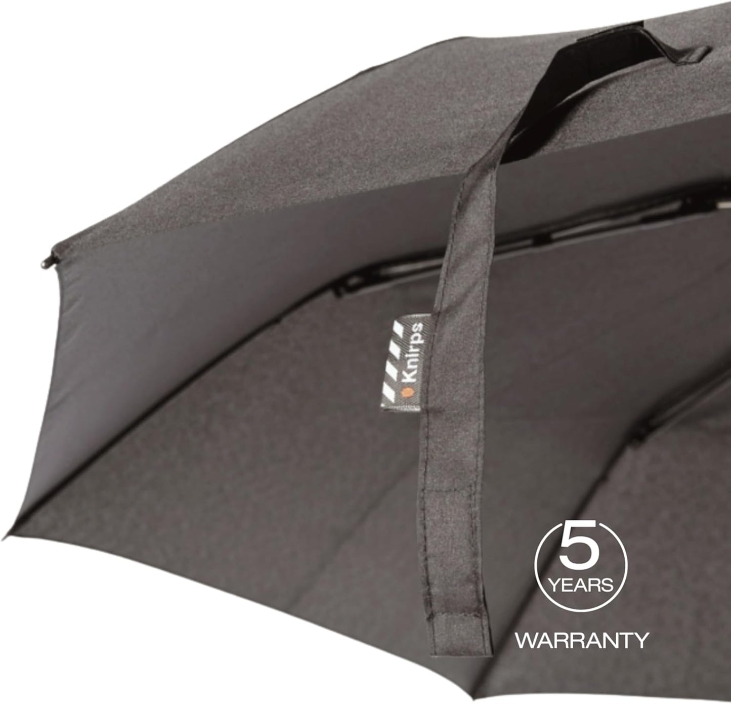 Knirps A.050 Dark Grey Manual Open Close Travel Rain Umbrella for Adults – Ultra Lightweight, Compact Windproof 38.5" Water Resistant Canopy, Steel Aluminum Frame, Travel Case Included