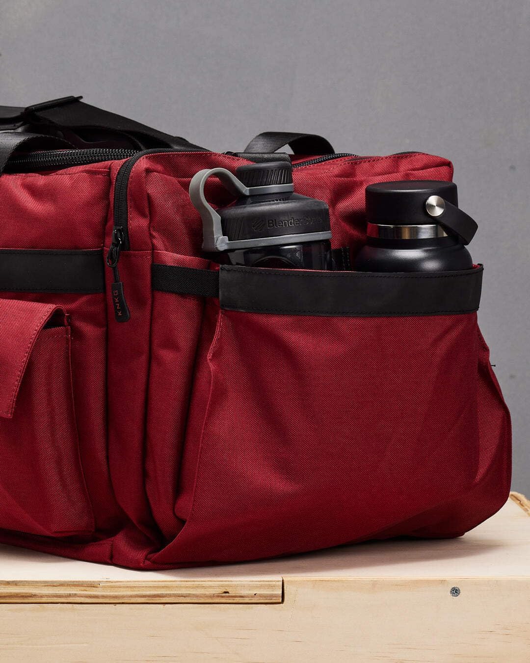 KNKG PLUS 63L Large Duffel Bag – Spacious, Durable Gym Bag with Dual Shoe Storage, Multiple Compartments & YKK Zippers for Fitness & Travel - Redwood (Redwood, Large 63L)