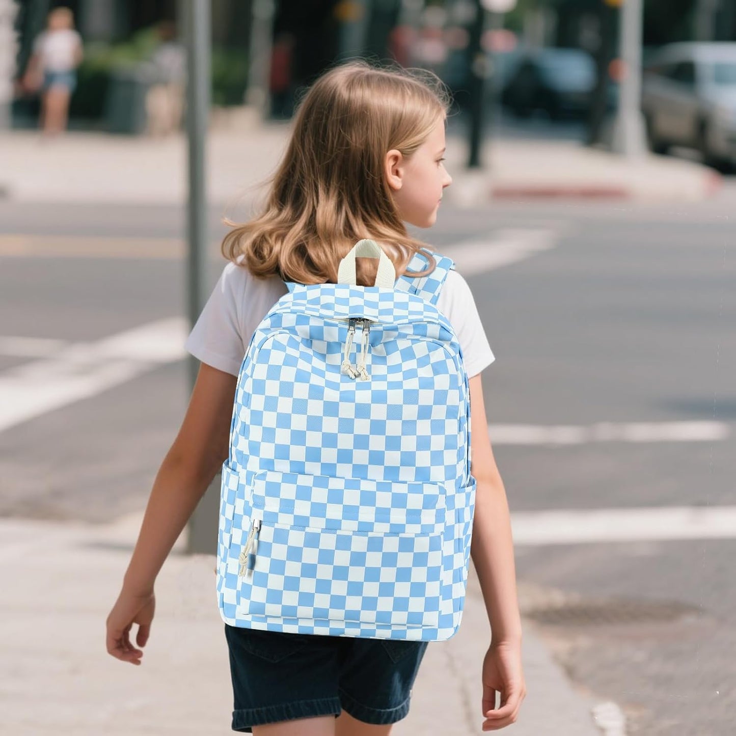 LEDAOU Backpack for Girls School Bag Kids Bookbag Teen Backpack Set Daypack with Lunch Bag and Pencil Case