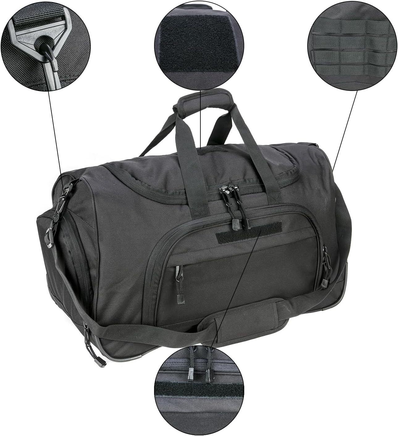 Gym Duffel Bag for Men Sports Duffel Bag with Shoe Compartment (BLACK-Model B)