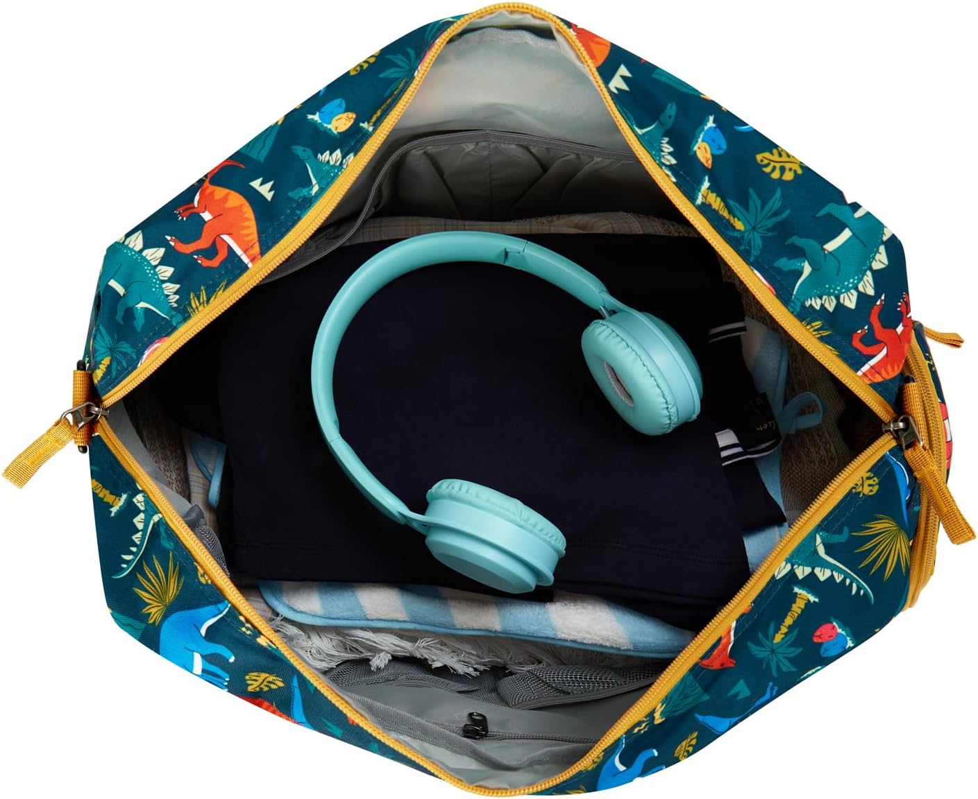 Choco Mocha Kids Duffle Bag Boys - Dinosaur Weekender Overnight Bags for Boy, Dark Green