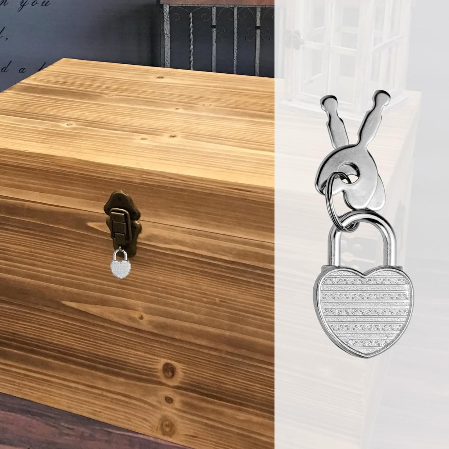 10 Pack Mini Diary Padlock, Small Locks with Keys, Tiny Luggage Locks for Travel, Journal, Jewelry, Backpack, Boxes (Heart, 10)