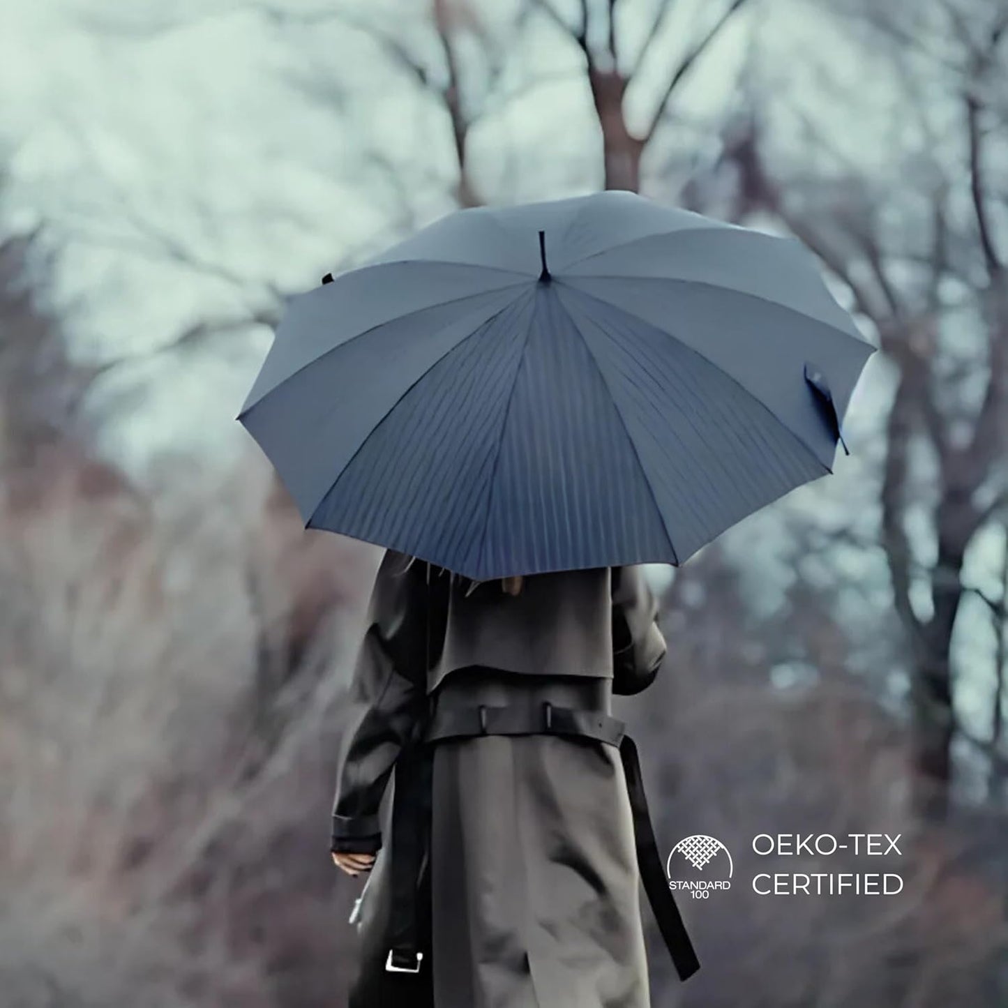 Knirps S.770 Long Automatic Stick Umbrella, Straight, Lightweight, Premium, Italian Maple Wood Handle