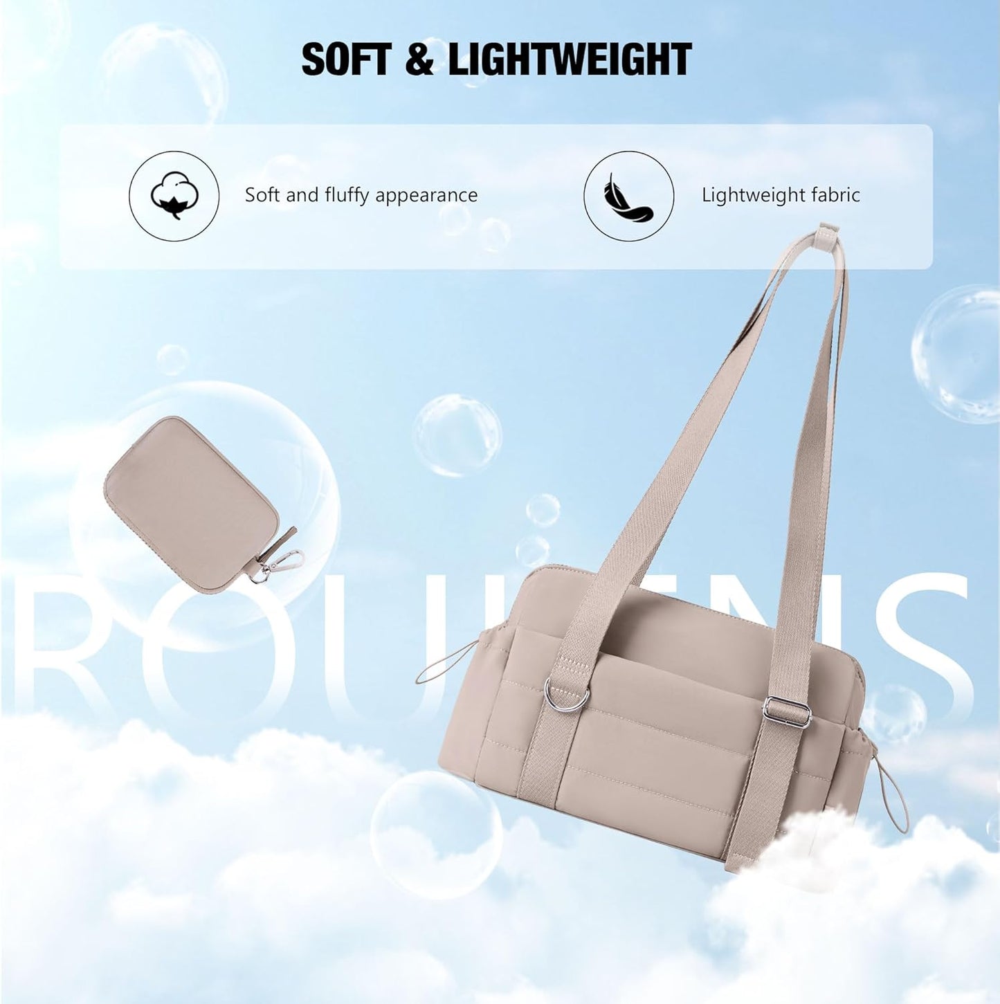 ROULENS Small Gym Bag for Women 2 Set Mini Gym Duffle Bag with Wet Compartment and Coin Wallet, Gym Tote Bag for Workout/Sport/Travel