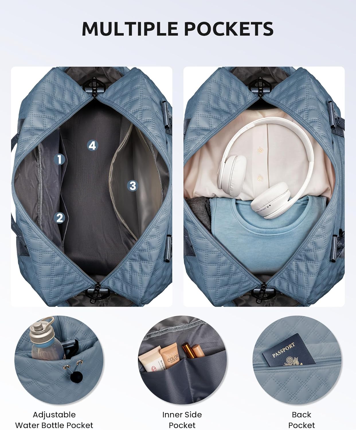 Gifts for Sister-Travel Bag for Women Shoe Compartment, Personalized Weekender Bag, Monogram Overnight Bag, Letter Travel Bag with Makeup Bag,Sister Friend Girlfriend Gifts (Letter N)