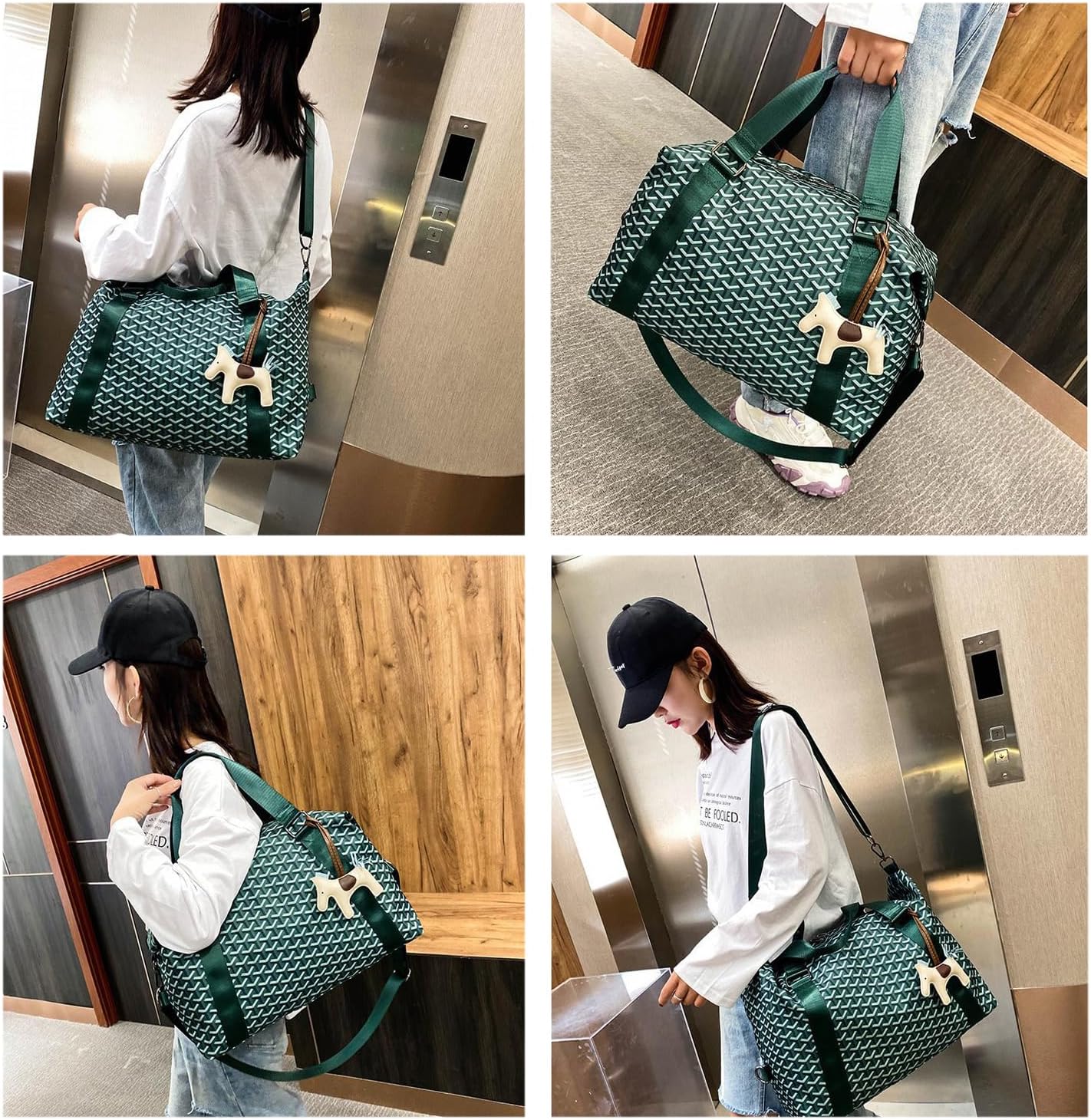 Sports Duffel Bag Travel Bag Weekender Bag Overnight Duffel Bag Gym Bag With Wet Pocket Green