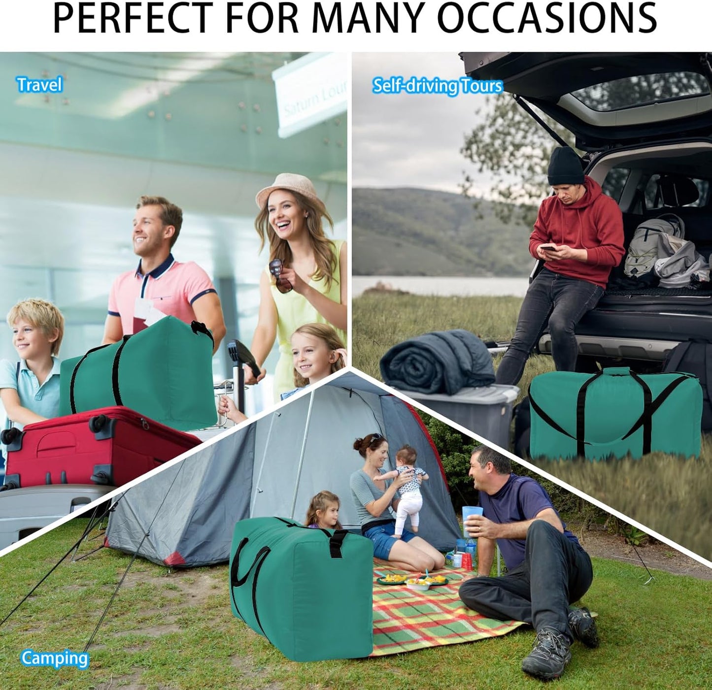 105L Extra Large Duffel Bag, 32.5 inch Travel Duffel Bag lightweight Luggage Bag-Green