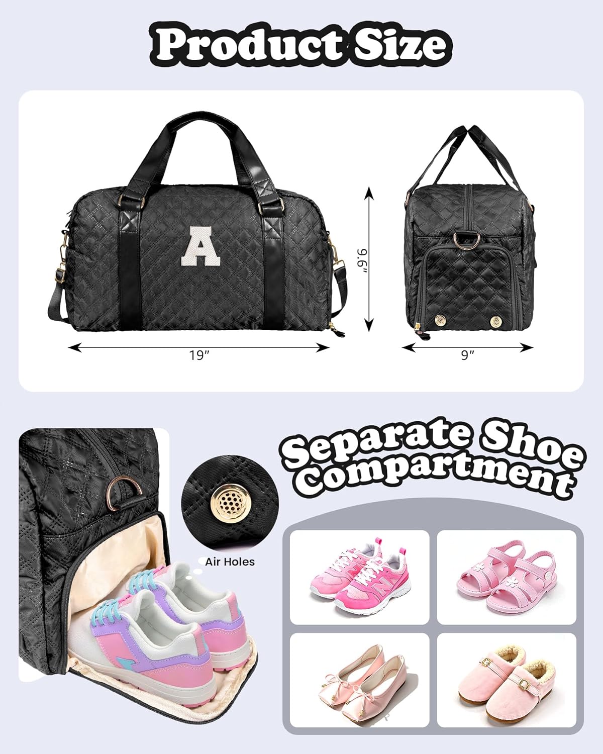 Travel Bags, Gifts for Friends Female Women, Initial Travel Duffel Bag, Gym Bag, Personalized Weekender Bag, Friend Wedding Girlfriend Birthday Gifts for Teen Girls, Graduation Gifts