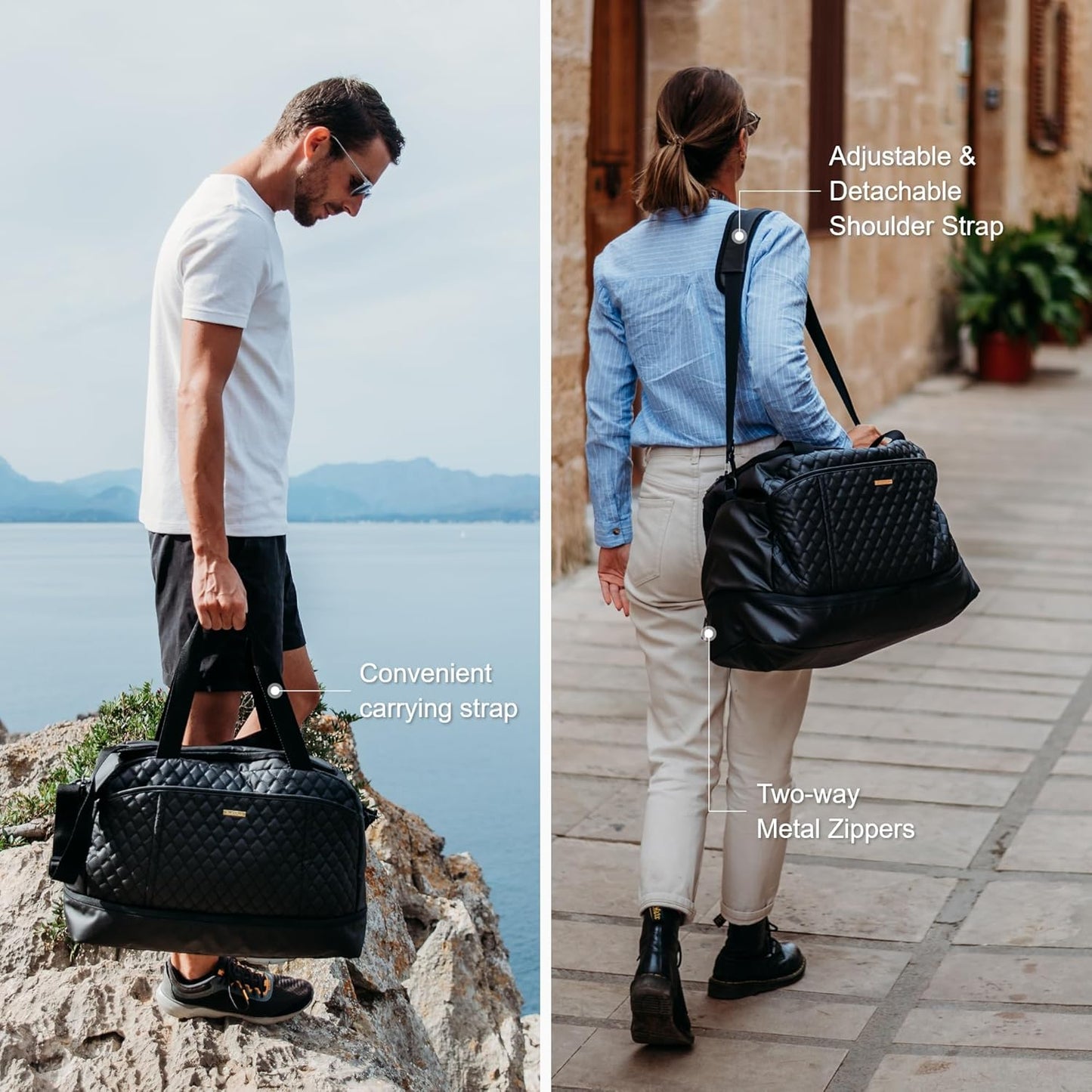 EVERFUN Gym Bag for Men and Women, Duffle Tote with Shoe Compartment and Wet Pocket for Travel, Sports, Boxing, Workout and Weekend