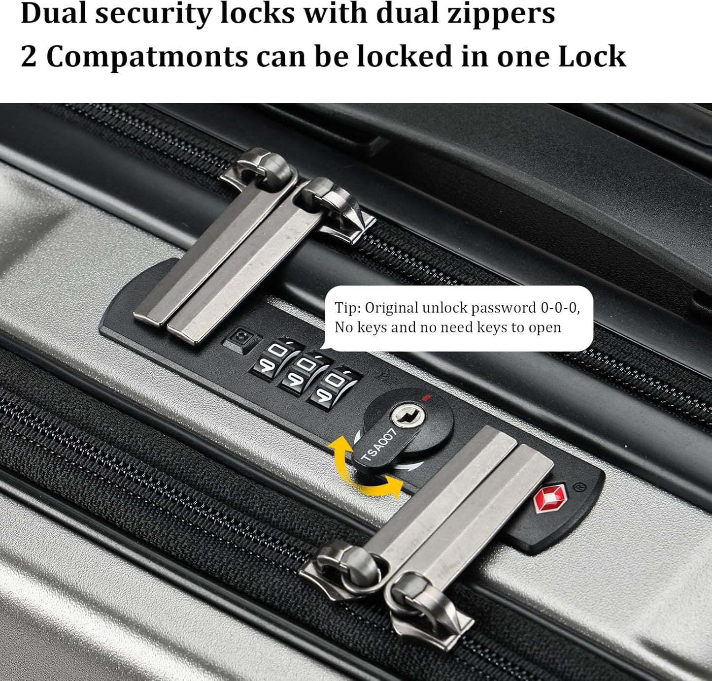 16 Inch Carry On Luggage with 2 Compartments for 14” & 15” Laptop, 16.14*8*17.12” Rolling Briefcase, Lightweight Hardshell ABS+PC Suitcase with Spinner Silent Wheels, for Business Trip, Dark Gray